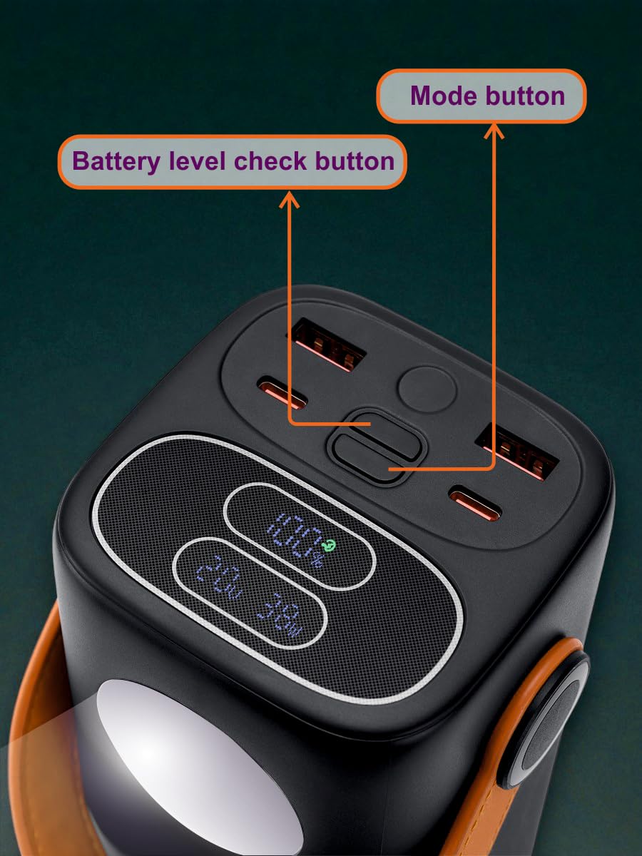 RIVACASE VA1085 Turbo Powerbank 40000mAh | PD 65 W, con lámpara de camping