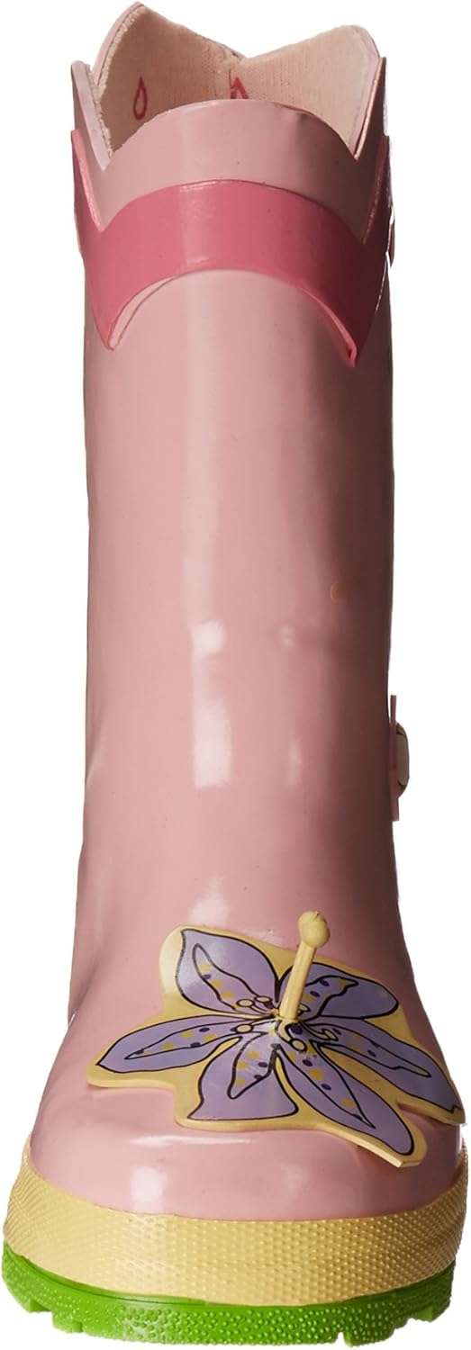 Kidorable Lotus Flower Yellow and Pink Natural Rubber Rain Boot
