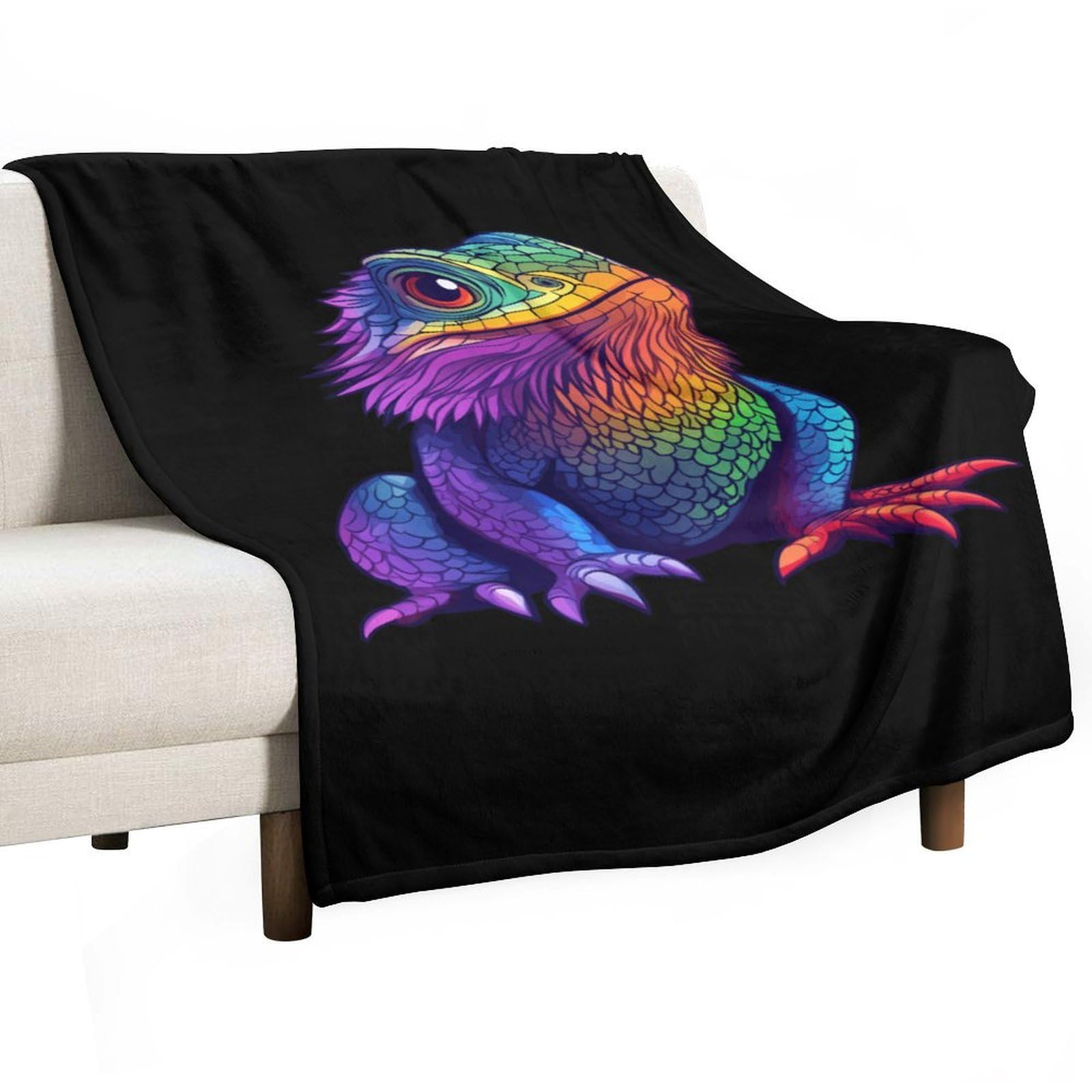 Cgsbngha Style Bearded Dragon Colorful Flannel Fleece Blanket Lightweight Soft Throw Blankets For Sofa Couch Bed Chair