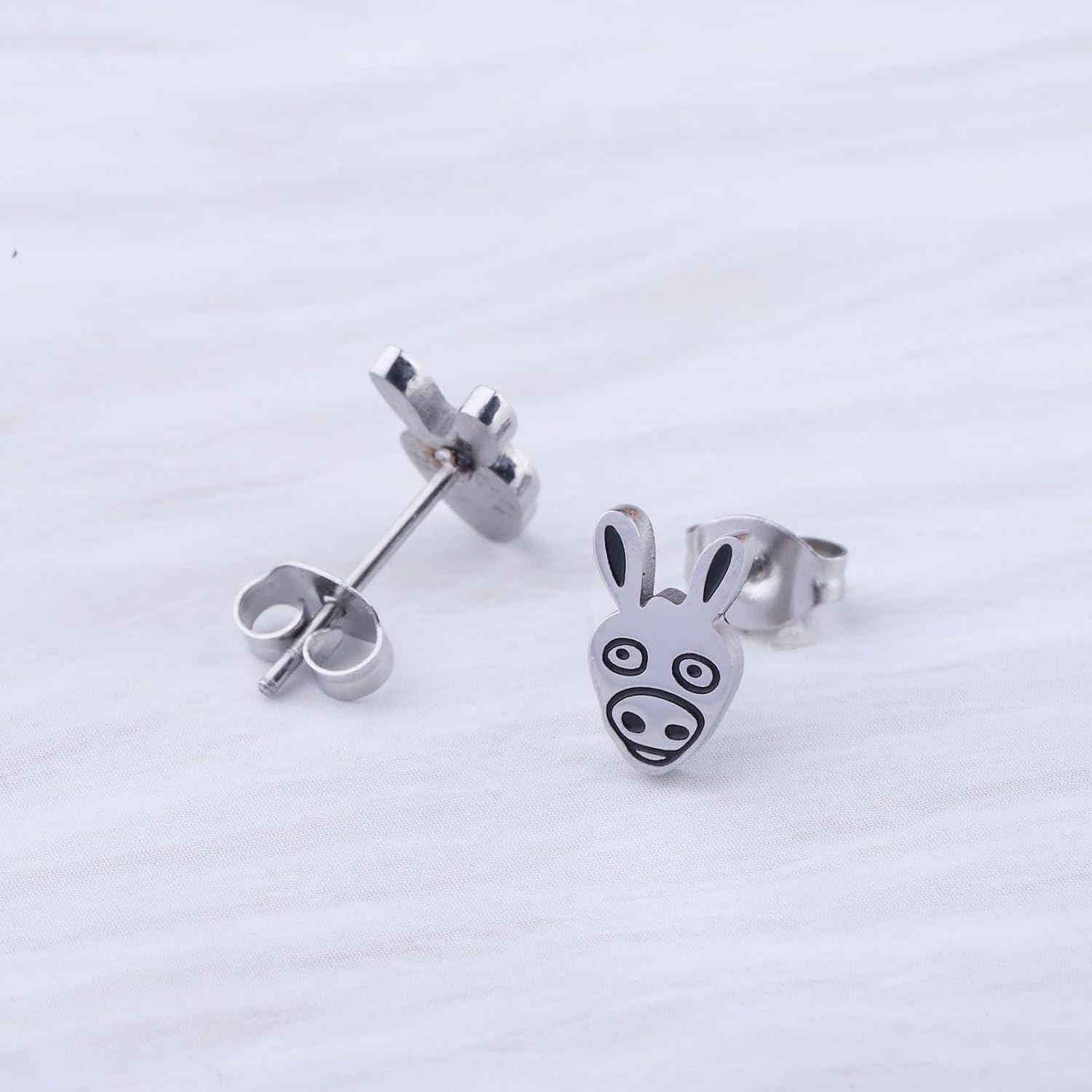 OKEYCH Don-key Lover Gift Donkey Face Stud Earrings Don-key Owner Jewelry D-onkey Breeder Present Crazy D-onkey Lady Merch