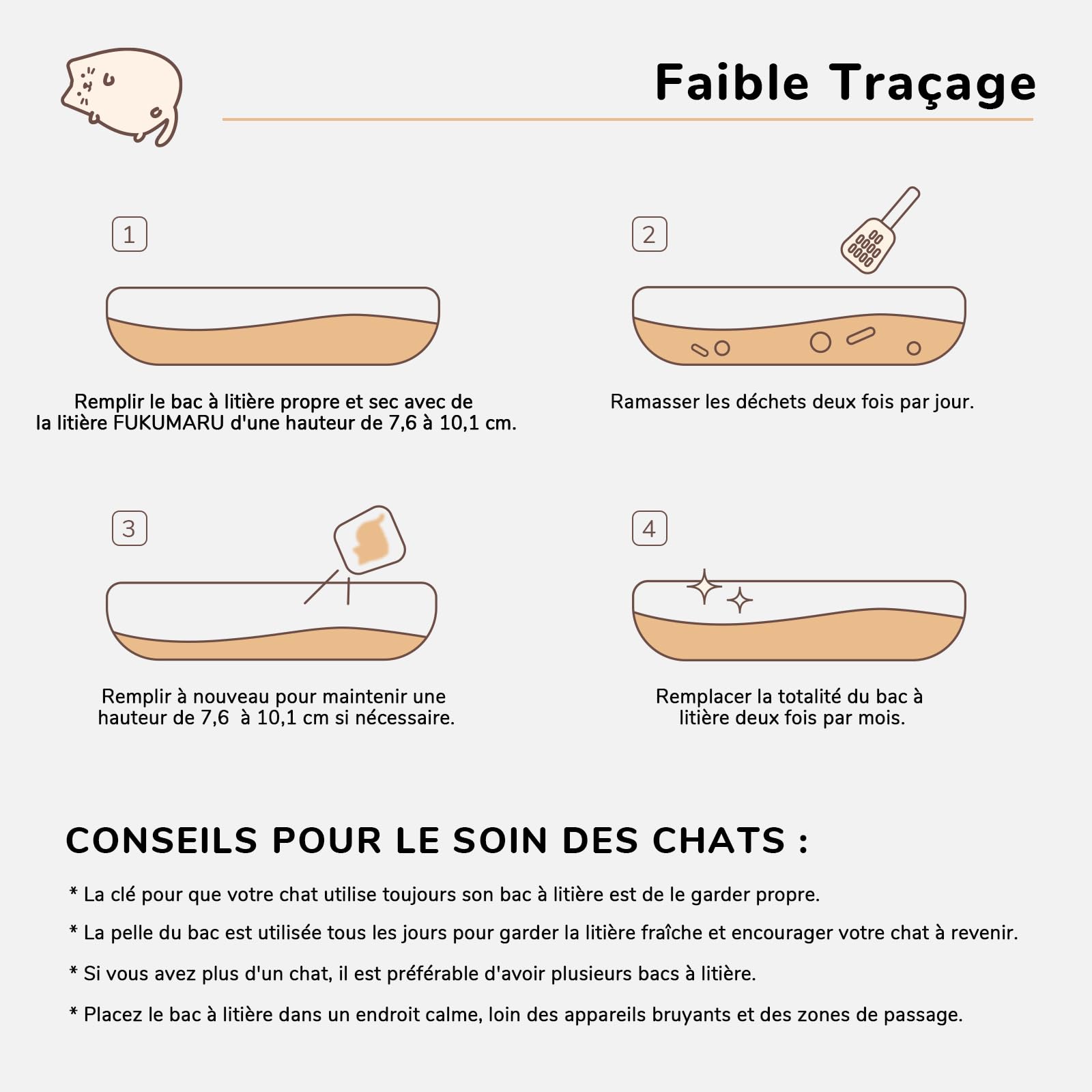 FUKUMARU Litière pour Chat Tofu, Litiere pour Chat Agglomérante, Granulés Mixtes de Bois de Pommier, sans Poussière et Légèrement Agglomérante, Contrôle des odeurs, Lavable, 4 Packs