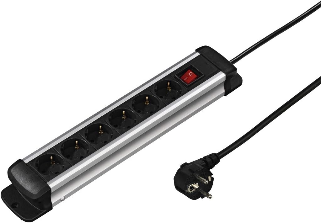 Hama6way Distribution Panel "Pro-S 60S", 1.5 m - surge protectors (1.5 m, 50/60, Black, Silver)