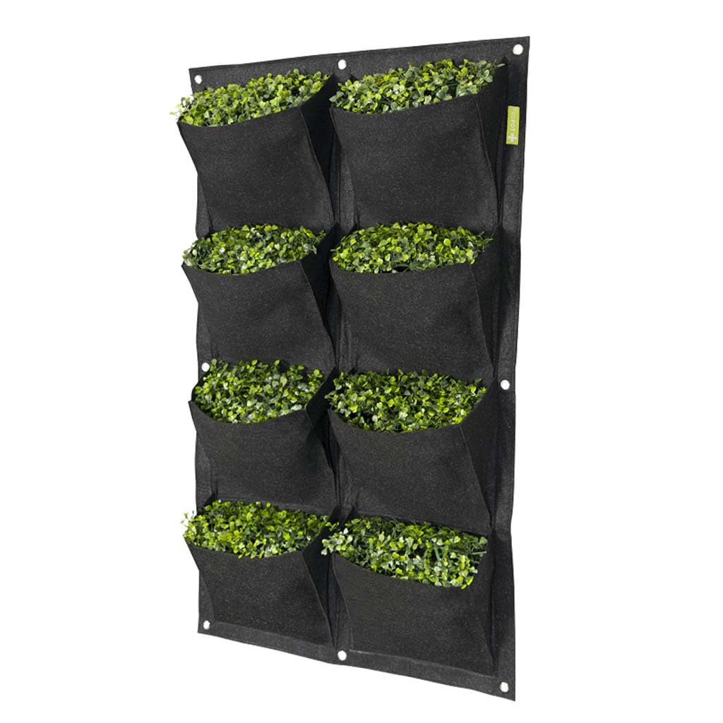 Substrat supérieur 70 L + Jardinière géotextile Murale à 8 Trous