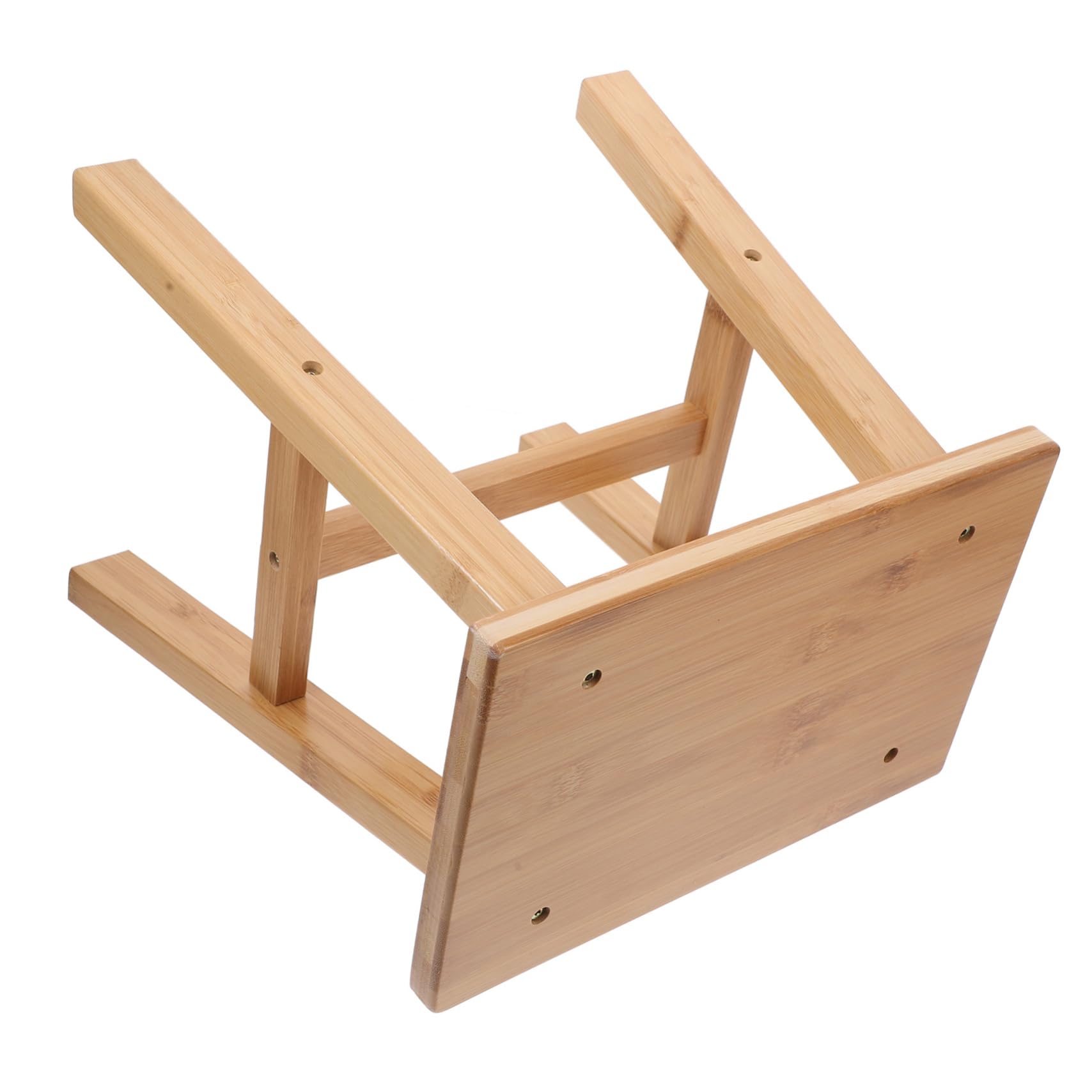 Taburete de Madera de Bambú Mediano, Banco Pequeño de Reposapiés Natural, Taburete Multifuncional Ligero, para Adultos, Adecuado para Cambio de Zapatos y Uso en Hogar