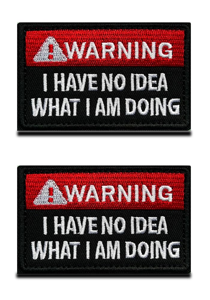 2 Pack Warning I Have No Idea What I Am Doing Hook & Loop Morale Patch