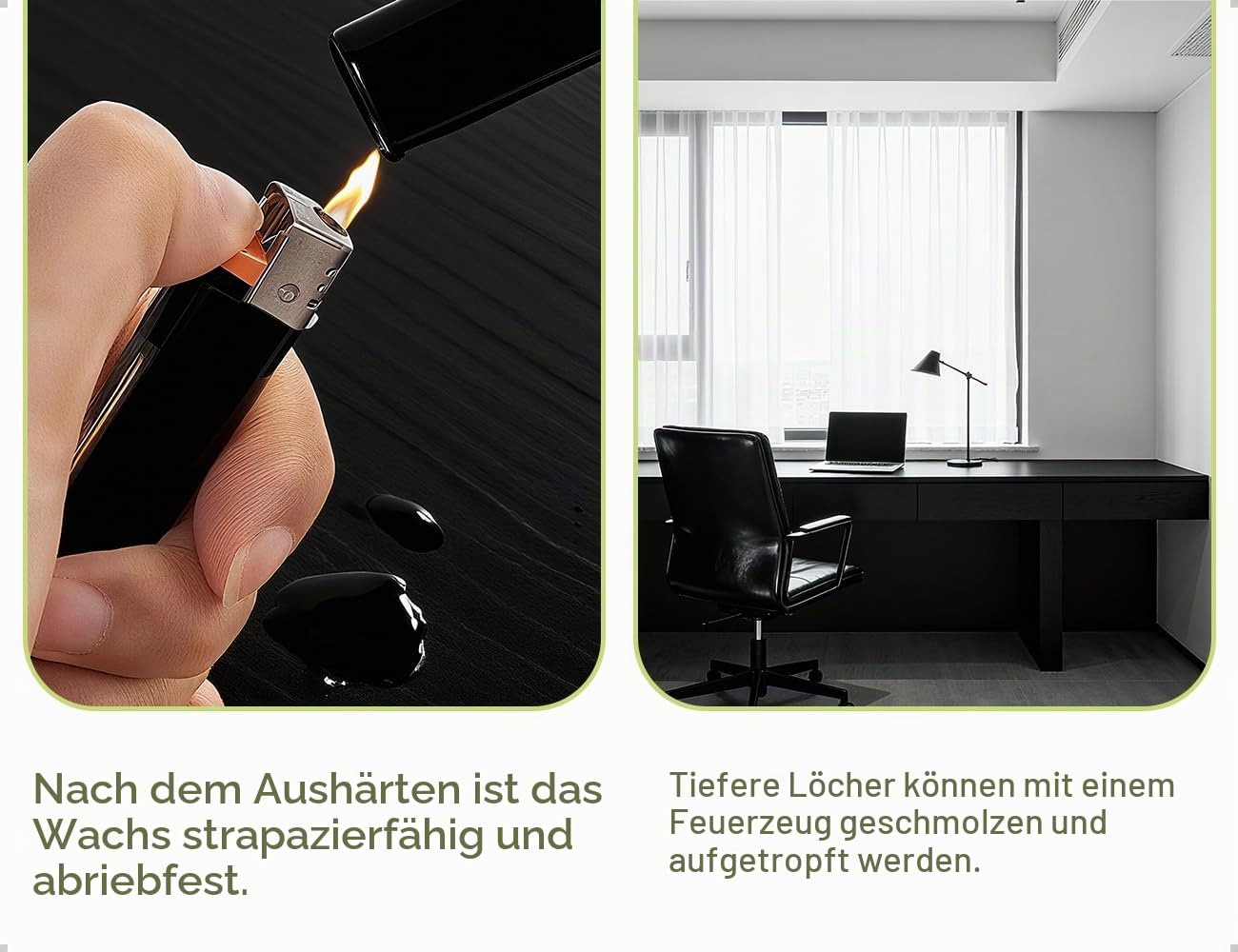 Möbel Reparatur Wachs,Parkett Laminat Reparatur Hartwachs,Beheizbar - Schwarz