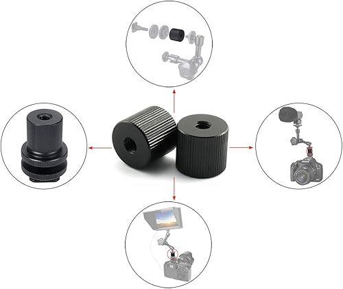 Miniatura 3 de HJ Garden 2 piezas de 1/4 "-20 rosca trípode tuerca conexión montajes tuercas articulación brazos trípode aparejos piezas de repuesto