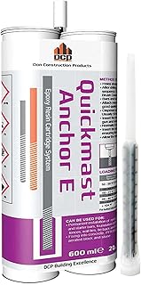 DCP Quickmast Anchor E Concrete Anchoring Epoxy - Two-Part, Dual Cartridge, Fast-Setting Epoxy System for Rebar, Threaded Rods, Crack Repair - Strong Bonding, Durable - 20.2 fl oz.