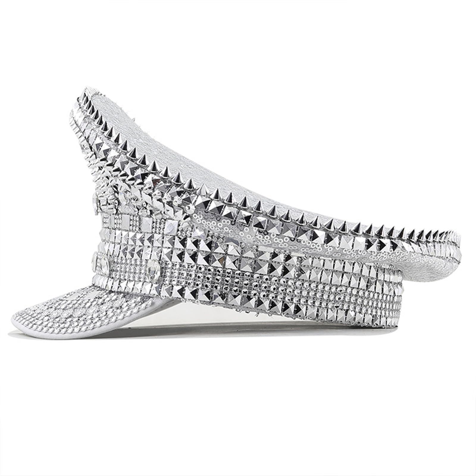 Bejeweled, cappello da capitano con strass, per feste di addio al nubilato, versatile, per feste