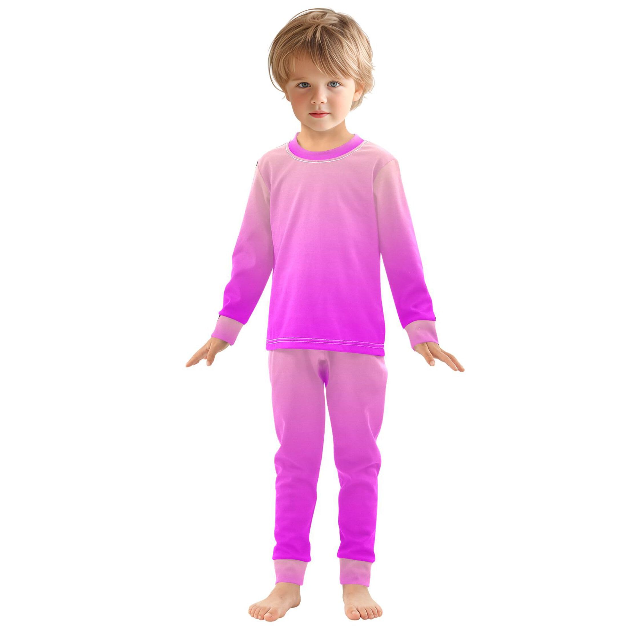 Rosy Brown Purple Long Sleeve Pajamas Set Sleepwear Jammies 2pcs Set Pjs Rosy Brown Purple 02