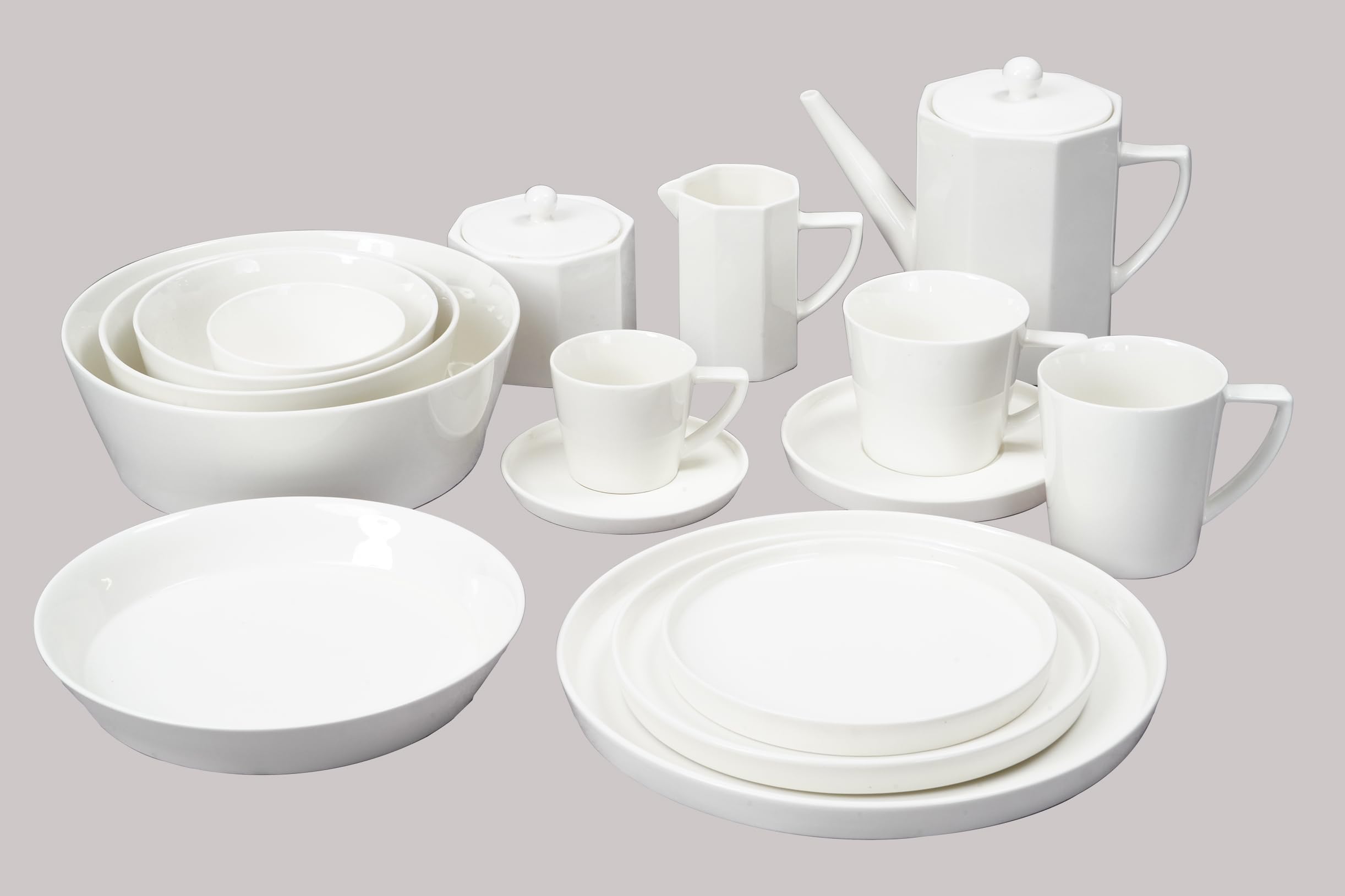HomeVss, Cuenco blanco con forma de cono de porcelana de hueso, 28 onzas, caja de 6