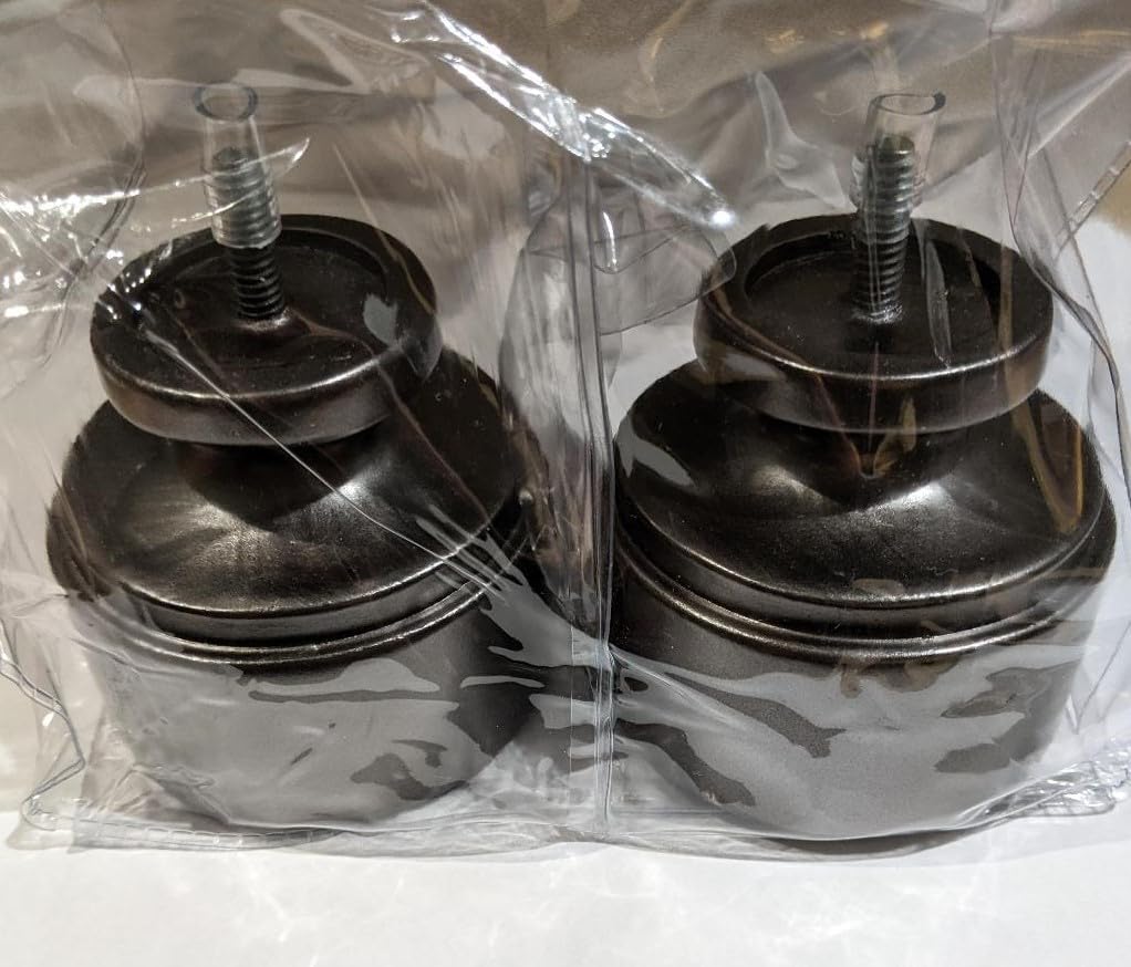 ENVOGUE Cambria Premier Complete Finials for Curtain Rods, Tie Backs, Drapes and Window Treatments Contemporary Urban Knob in Graphite Metallic Dark Silver Set of 2