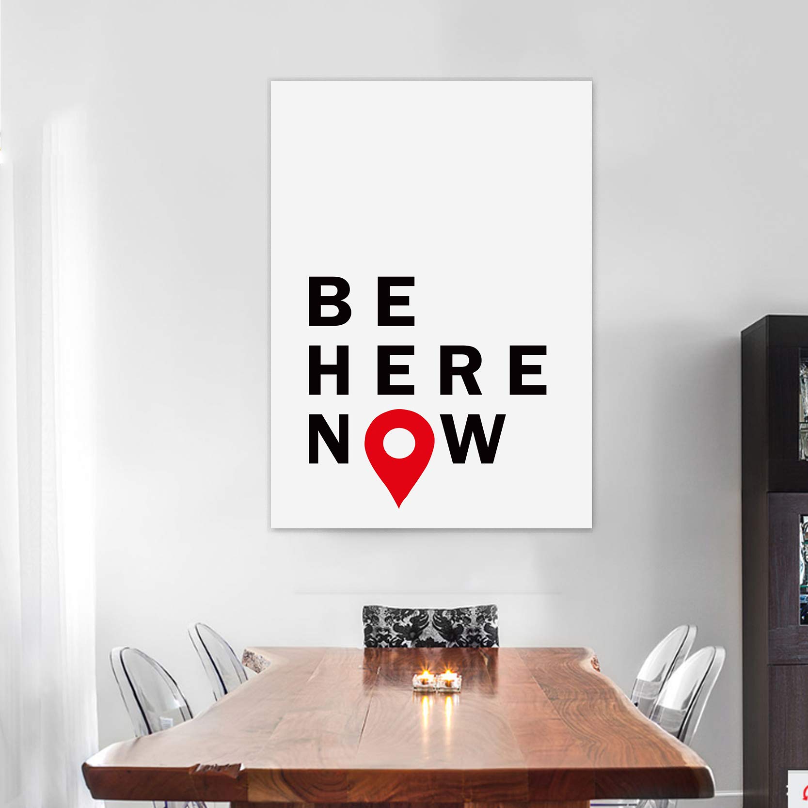 The Art Bundle be here Now Extra Large Big Jumbo Poster with Vinyl Wall Sticker (3m Vinyl - 24 x 36 inches)