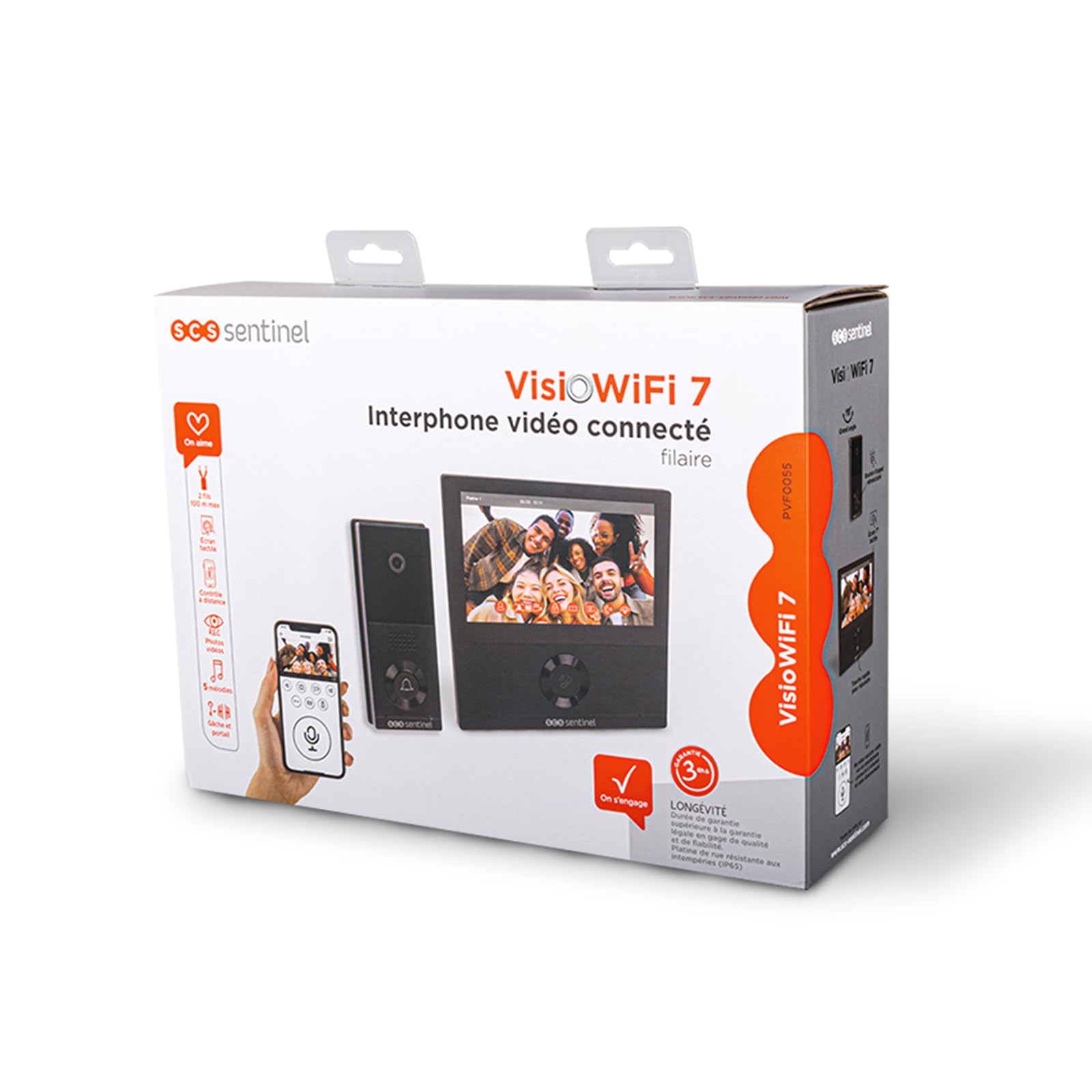 SCS Sentinel - Interphone Vidéo Connecté Filaire VisioWifi - Grand Angle 110° - Écran Tactile 7’’ - Connectivité Wi-FI 802.11b/g/n - Capture Photos et Vidéos