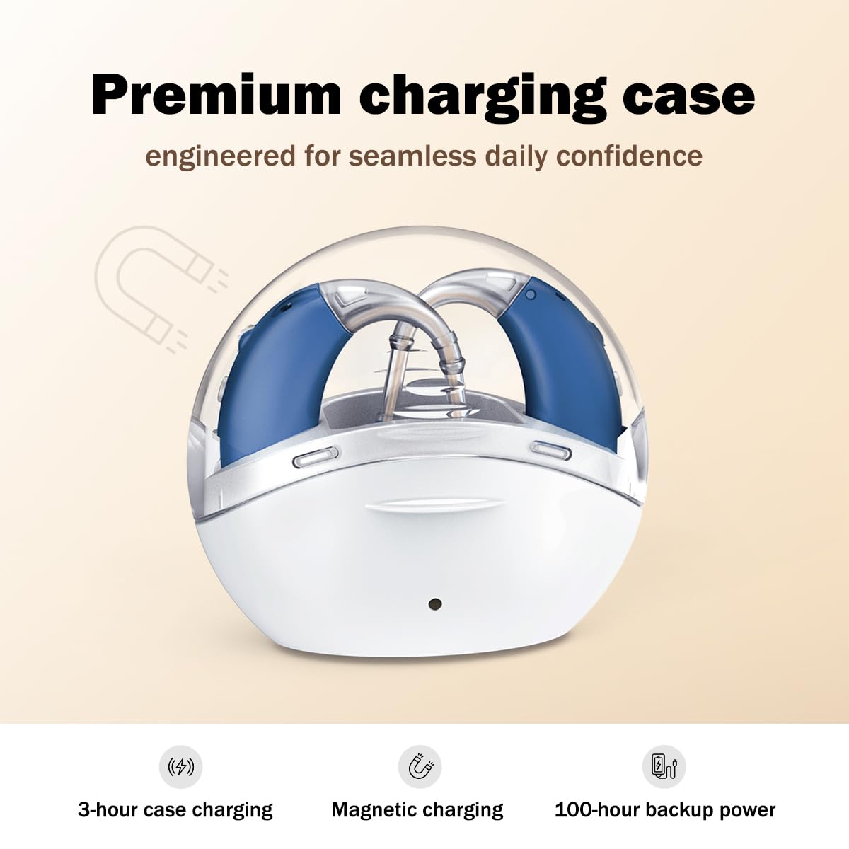 Hearing Aids for Seniors with Intelligent Noise Reduction Technology - Comfortable wearing for Seniors and for People with Severe Hearing Loss - Rechargeable Hearing Aid for women & men - Over the ear Hearing Amplifier for seniors - OTC Hearing Aid, One-Button Operation - Image 2