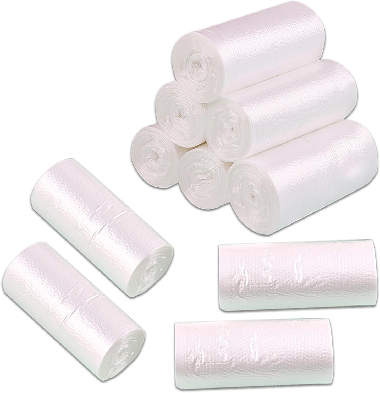 0.5 Gallon 300Pcs Mini Trash Bags, Half Gal Trash Can Liners, Clear White
