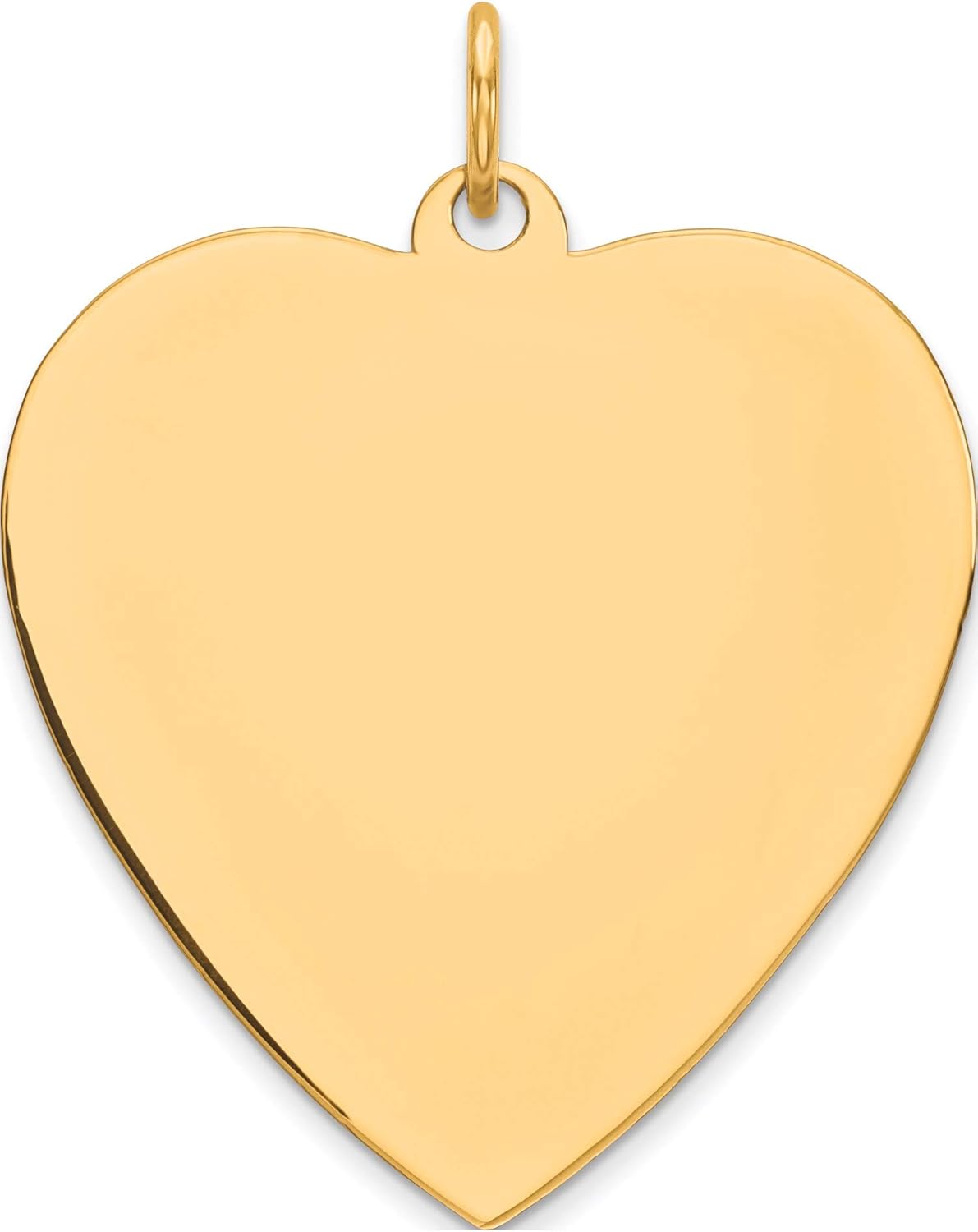 Ss/Gold Plated Sterling Silver Gp Engraveable Heart Polished Disc Charm (Length=31) (Width=25)
