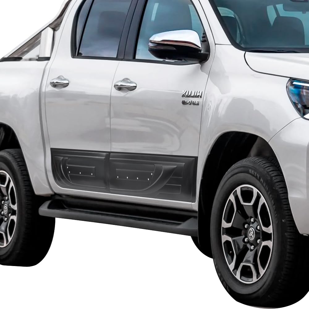 Panel Lateral para Toyota Hilux 2015-2024 Hilux AN110 AN120 AN130 Invincible X GR Sport Invincible 4 x 4 Paneles Laterales Negro Mate moldura de 4 Piezas