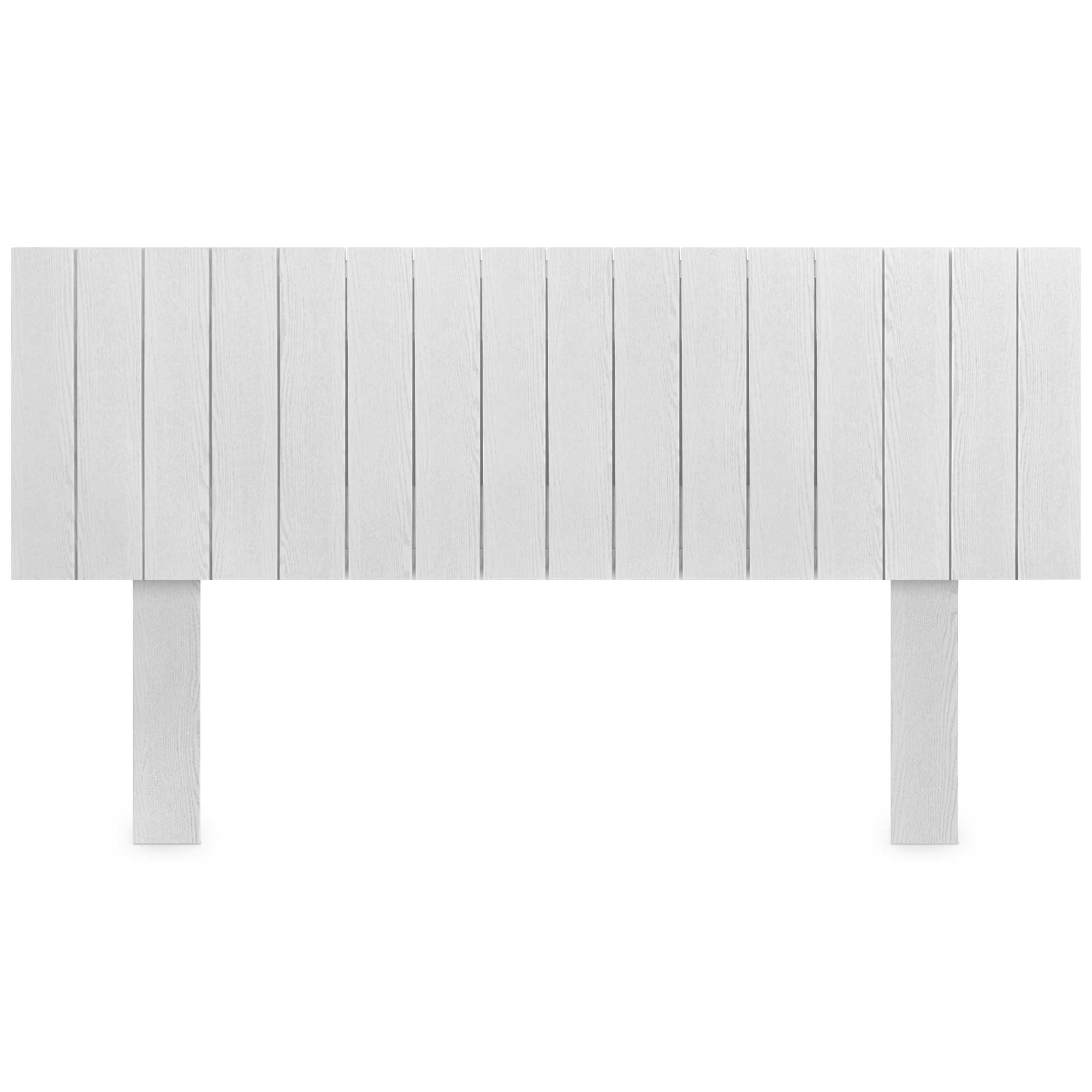 DHOME Tête de lit en Bois recyclé MDF avec Pieds, Style Palette Vertical, lit Palettes, Ferrures incluses (145cm, Bois Blanc)