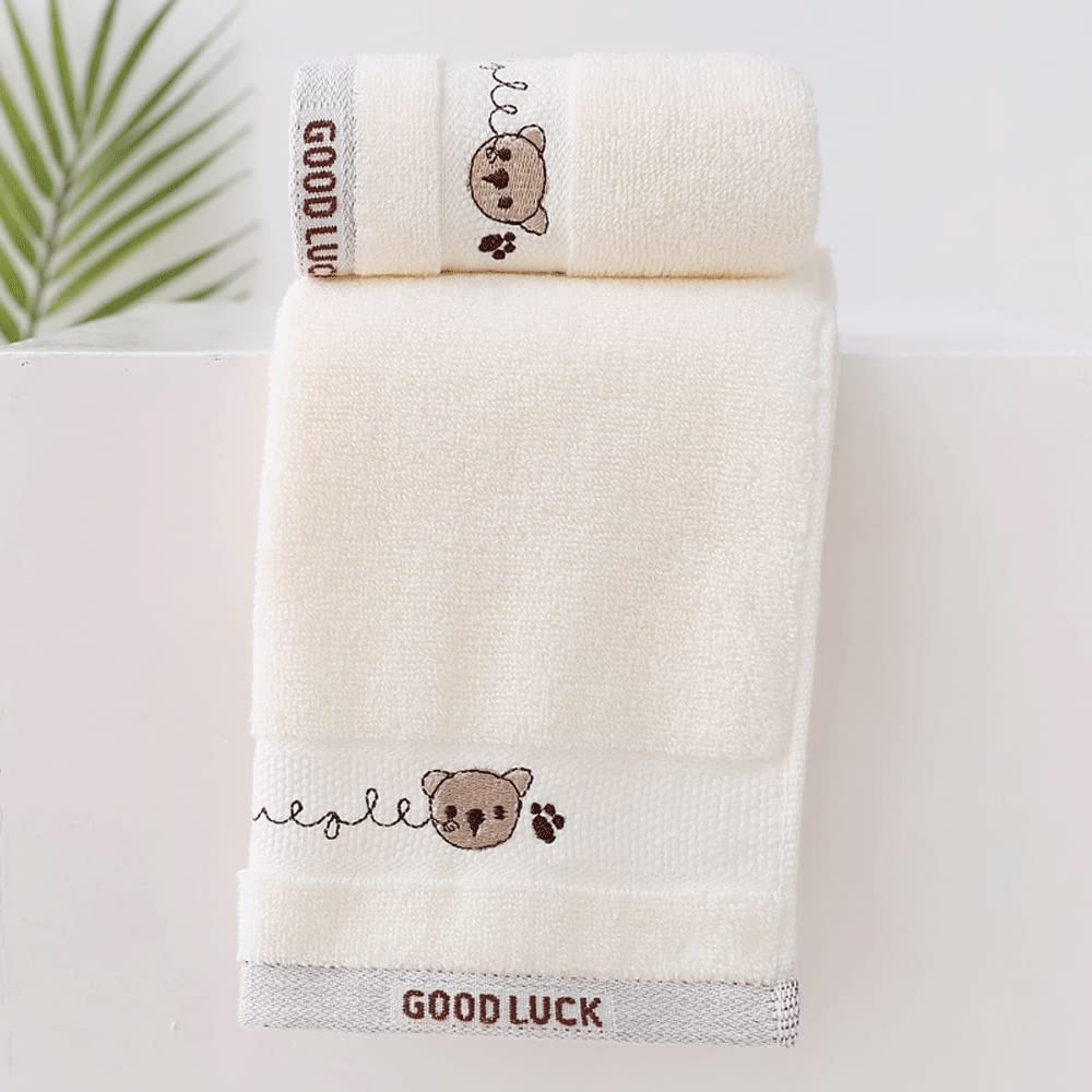 Serviette de toilette ours pur coton au tissage haut de gamme