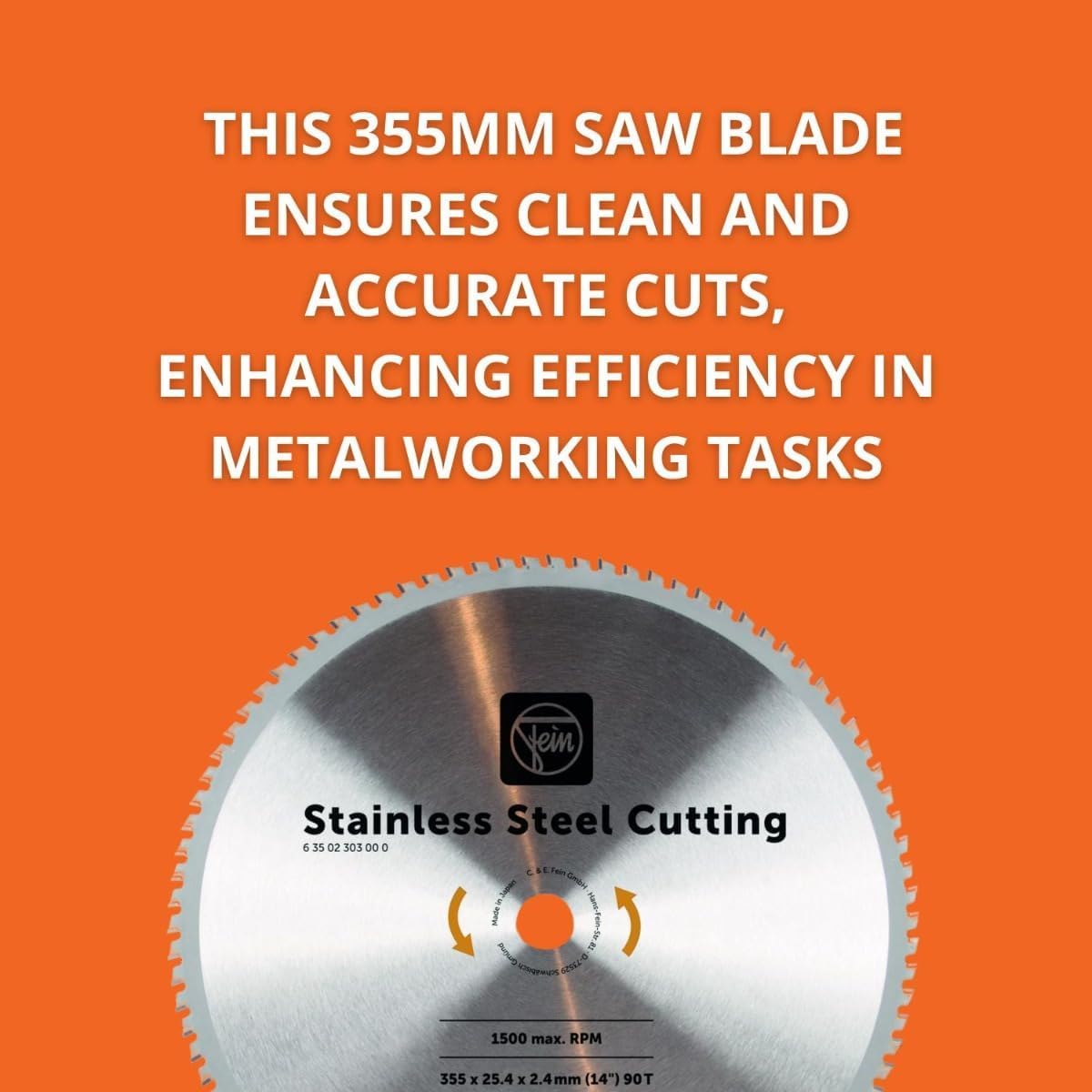 FEIN Lama per acciaio,nox per troncatrice MKAS 355 Ø 355 mm., 100 denti, spessore 2,4 mm