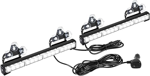 ASPL Barra de luz estroboscópica LED intermitente de emergencia de 2 x 168 pulgadas 32 LED 26 patrones de flash luces de advertencia de seguridad