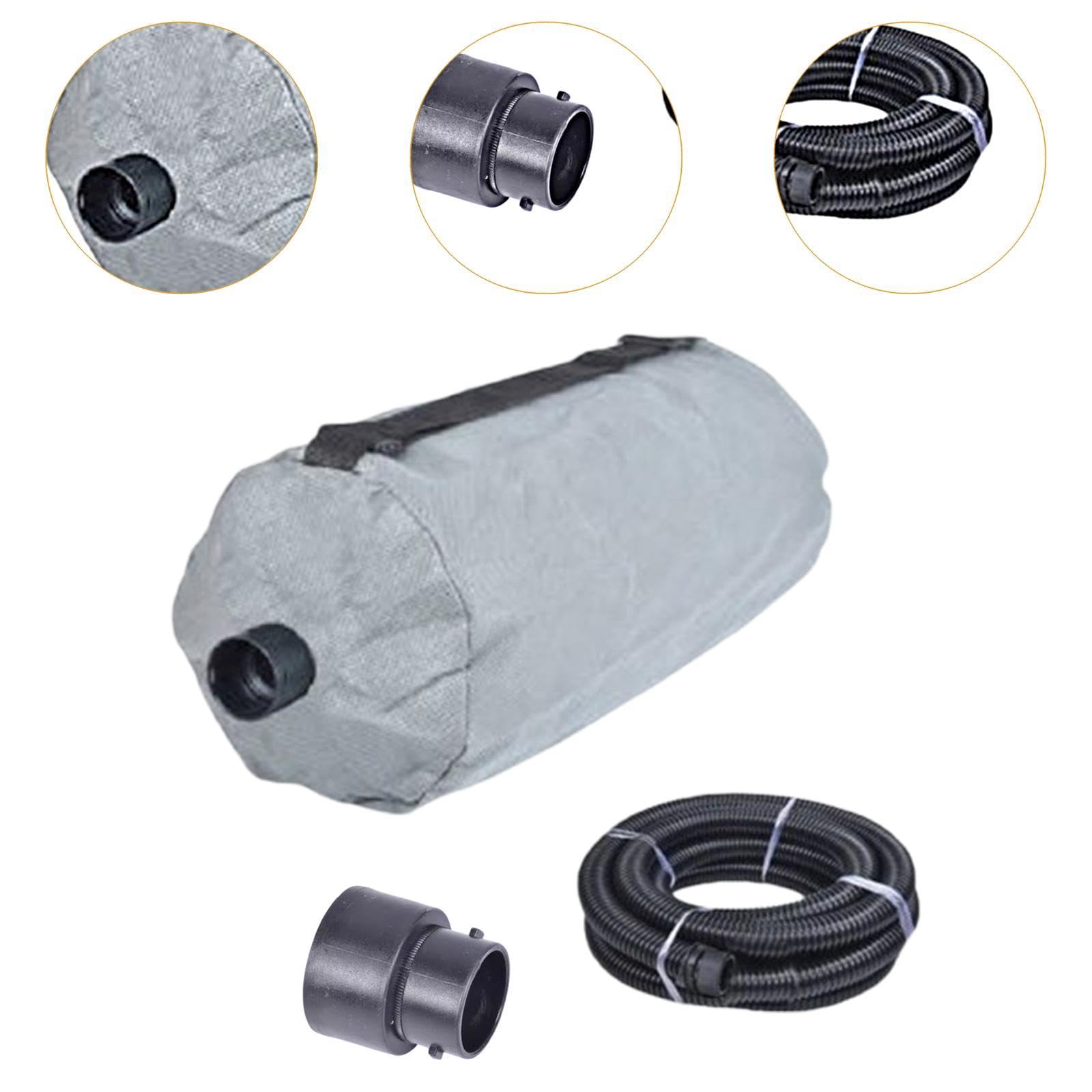 Bolsa Recolectora de Polvo para Lijadora de Paneles de Yeso, Accesorios Reutilizables Y Lavables, para Máquina de Lijado de Paredes Portátil, con Junta de Tubería de 5m