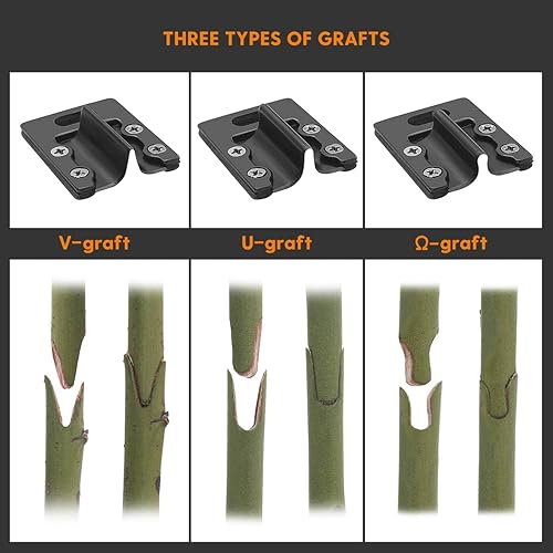 Vista 3 de FUJIWARA Herramienta de injerto de jardín, kit de poda multifuncional, injerto en U, injerto en V, injerto de Ω, para injerto de ramas de árboles
