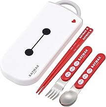 Skater TACC2AG Bento Lunch Box Trio Set (Chopsticks, Spoon, Fork), Easy to Open Slide Type, Antibacterial Treatment, Bay Max 25