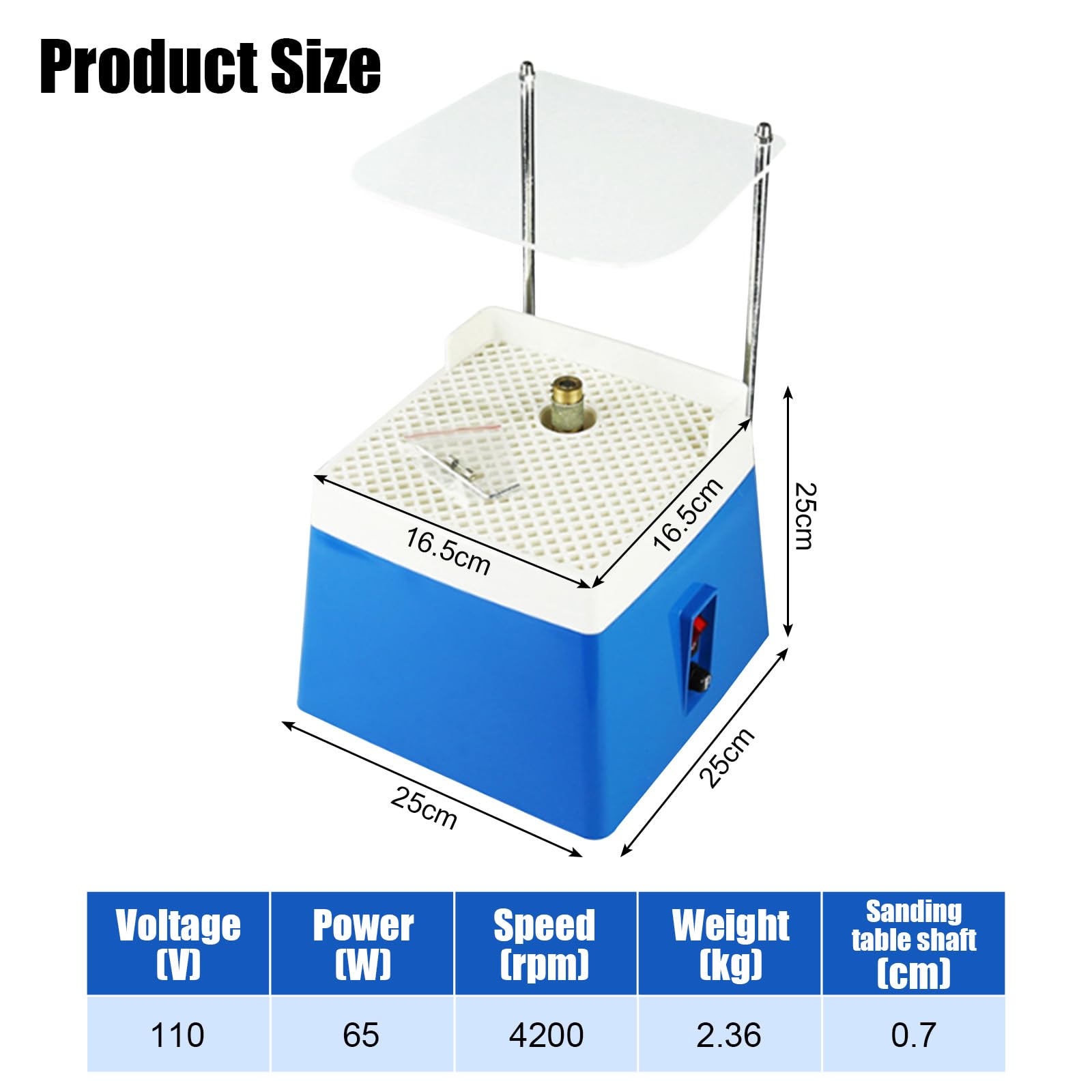 Amoladora de vidrio 4200 R/min Máquina de pulir vidrieras, molino portátil con broca de diamante, 65 W para vidrio y cerámica suministro automático de agua (con placa)