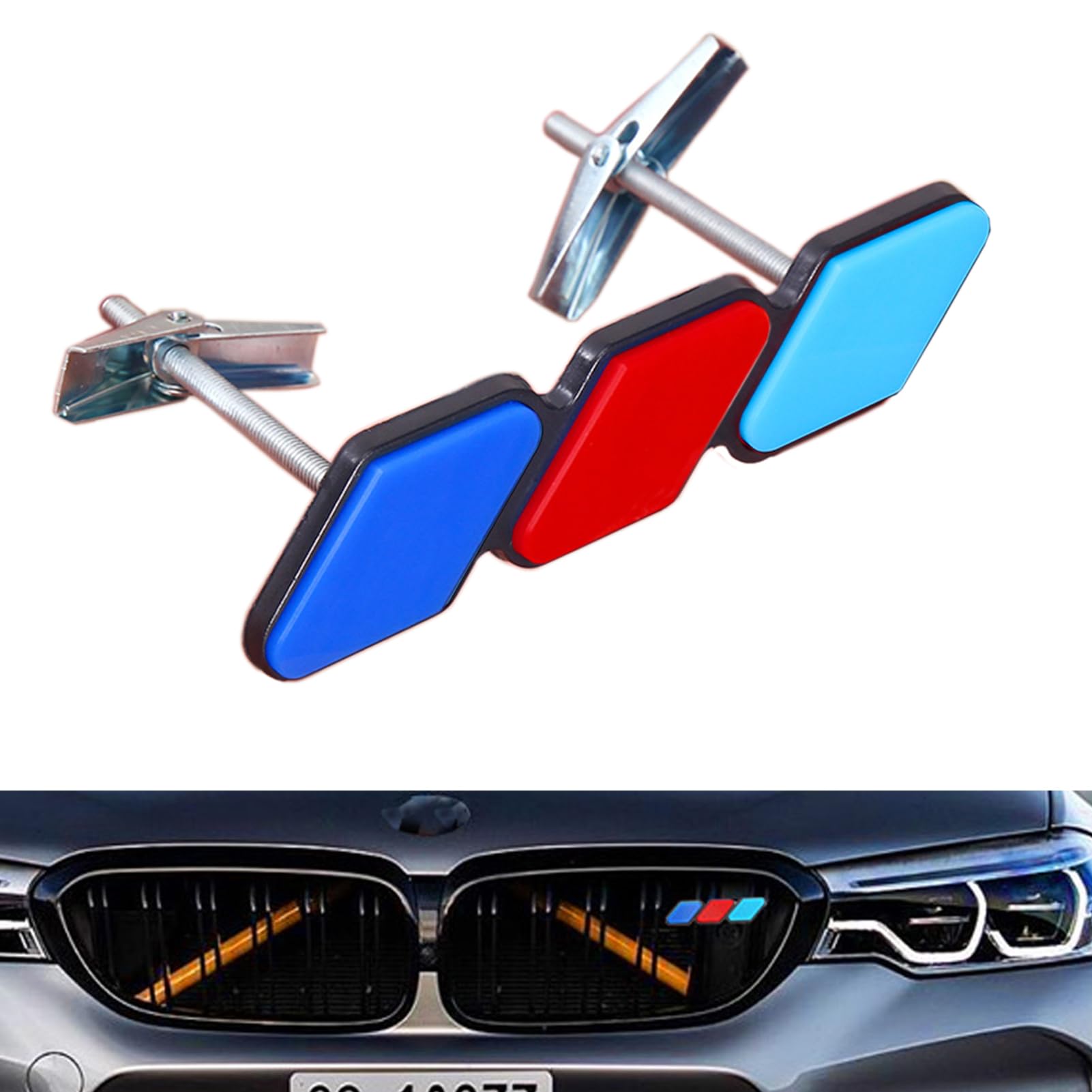 LanyunCompatible BMW Grill m-Color Emblem Front Grille Badge no Removal Grille or Hood fit Most of BMW Model 1 2 3 4 5 6 7 8 Series X1 X2 X3 X4 X5 X6 X7 Z4 Accessories