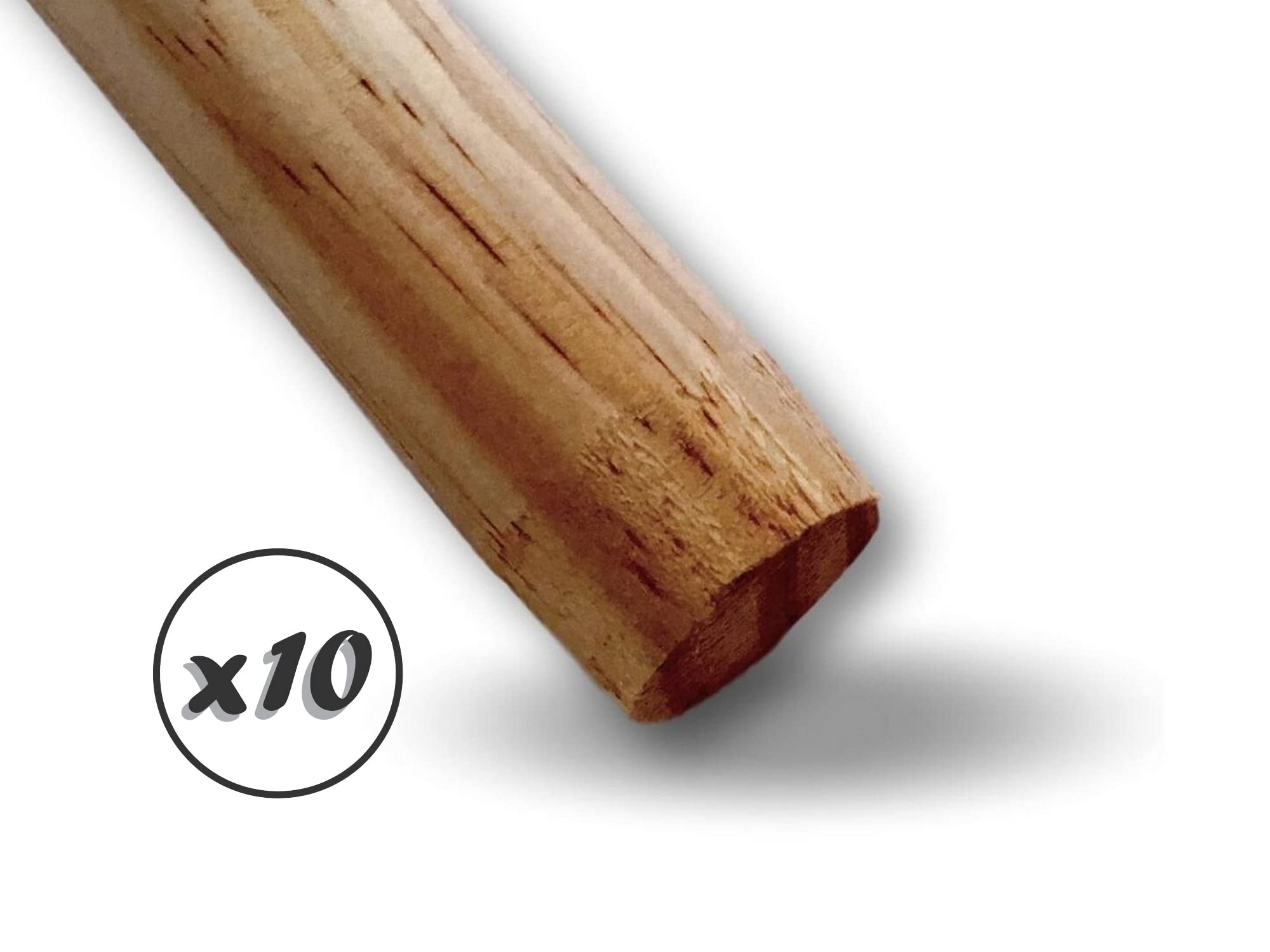 Lot de 10 manches bois lisse pour balais cantonnier et balais extérieur | Pour douille métal Ø 28mm | Longueur 1,40 mètre | Légèreté et robustesse | Kibros 2940x10