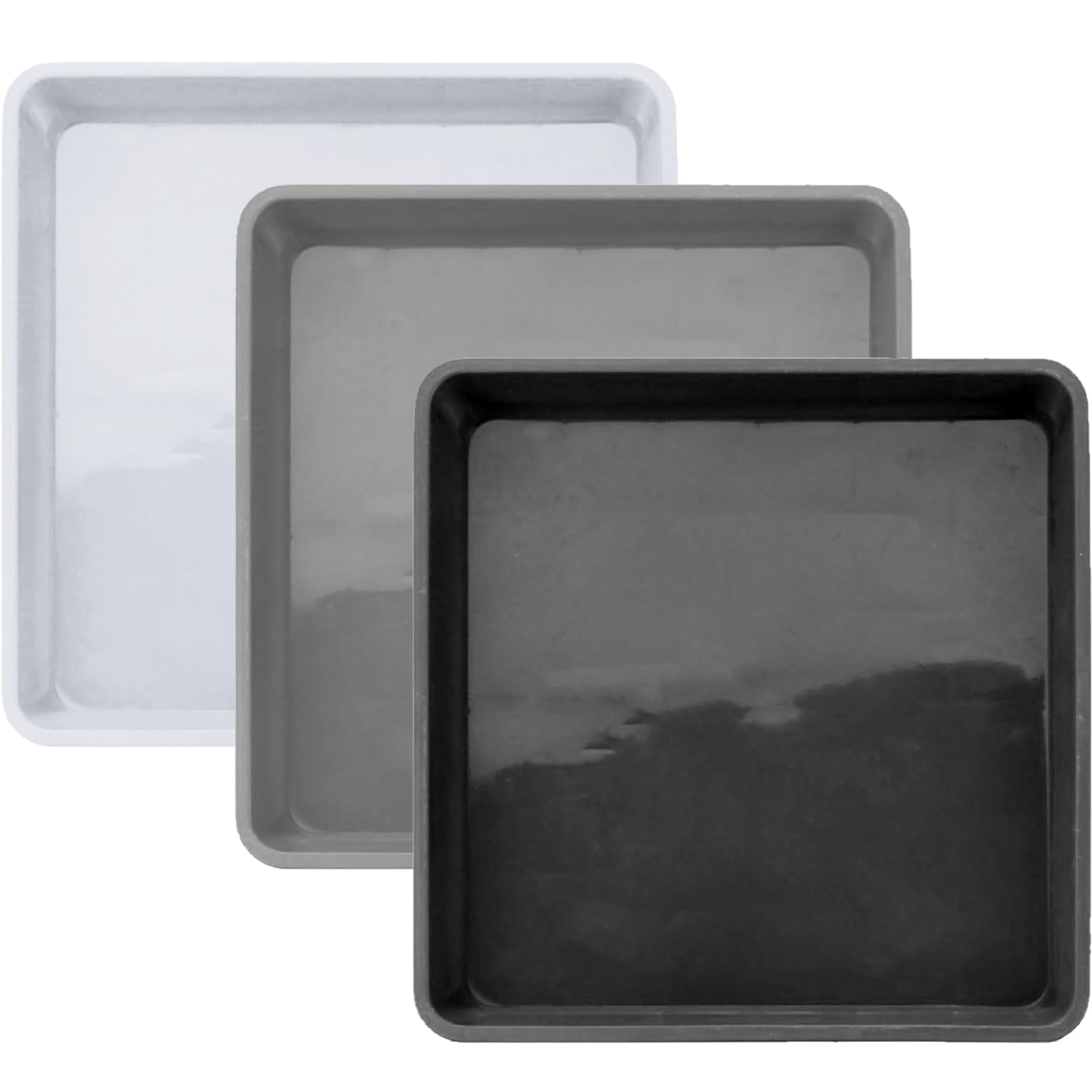 Soucoupe pour plantes carrée 7 pouces lot de 3 plateaux de récupération d'eau en plastique