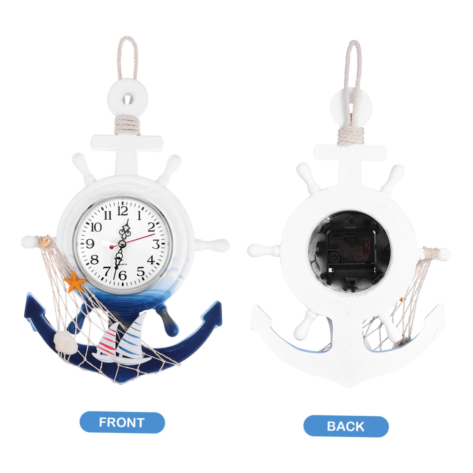 Orologio da Parete Mare Design Costiero Ancora e Stella