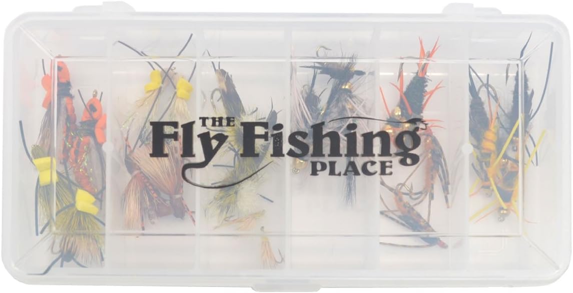 The Fly Fishing Place Trout Fly Assortment - 24 Essential Salmonfly, Golden Stonefly, Squalla and Yellow Sally Stone Fly Fishing Fly Collection - Match The Hatch
