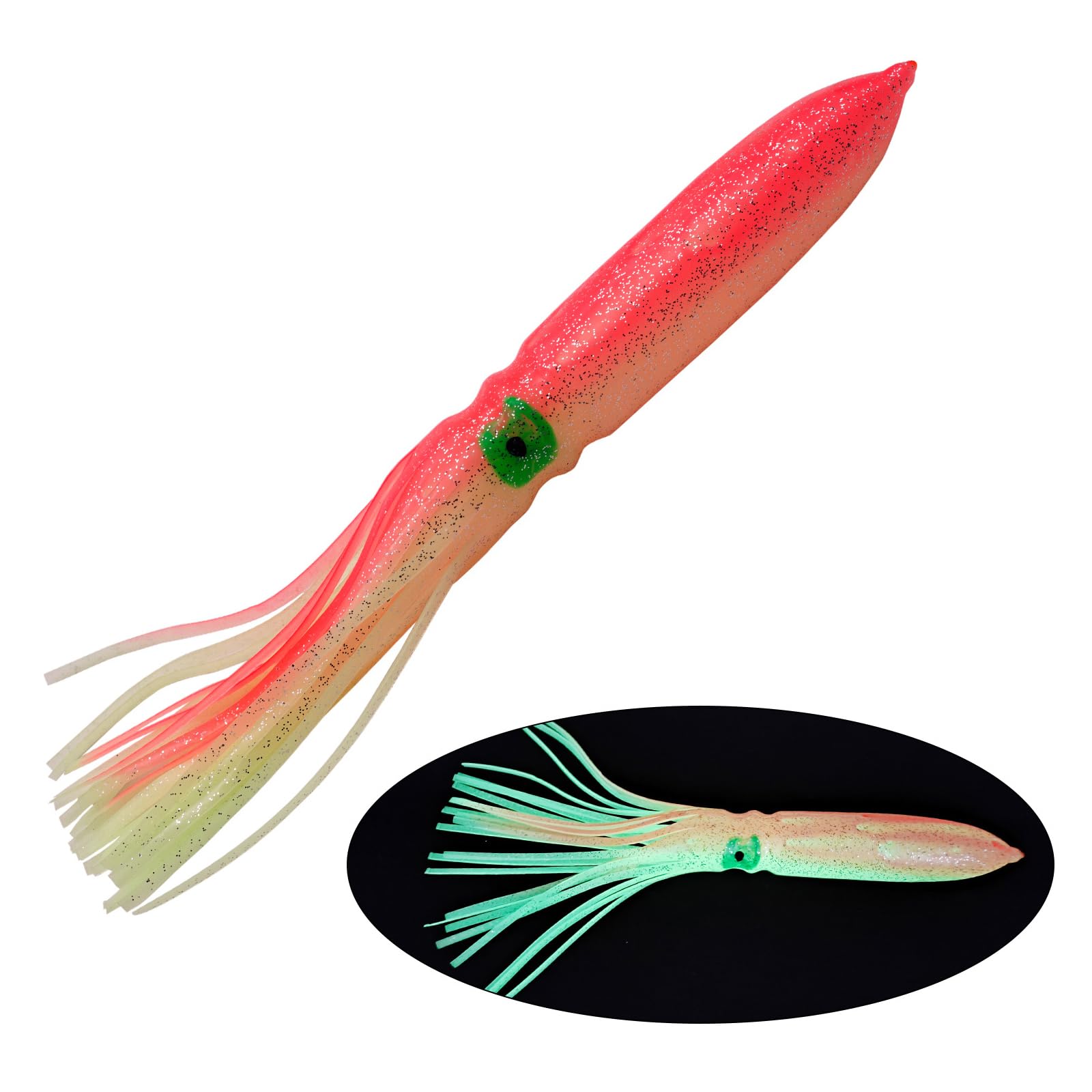 Lot de 10 leurres de pêche souples pour calmars - Appareil à eau salée - Facile à utiliser - Calamars colorés