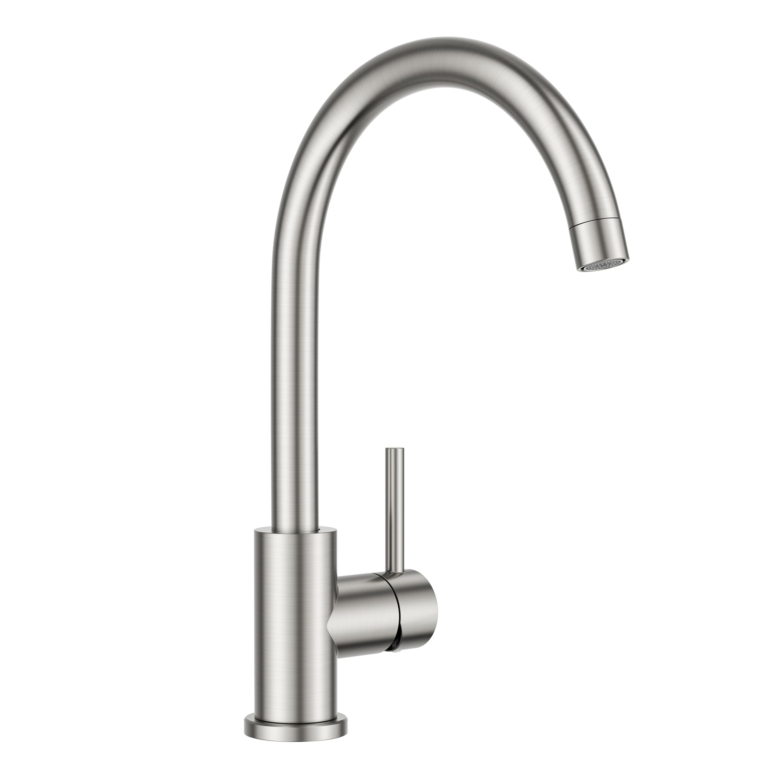 FORIOUS Kitchen Tap, Kitchen Mixer Tap, 360° Swivel, Hot and Cold Water Control, Single Hole for 1 or 2 Sinks, Stainless Steel