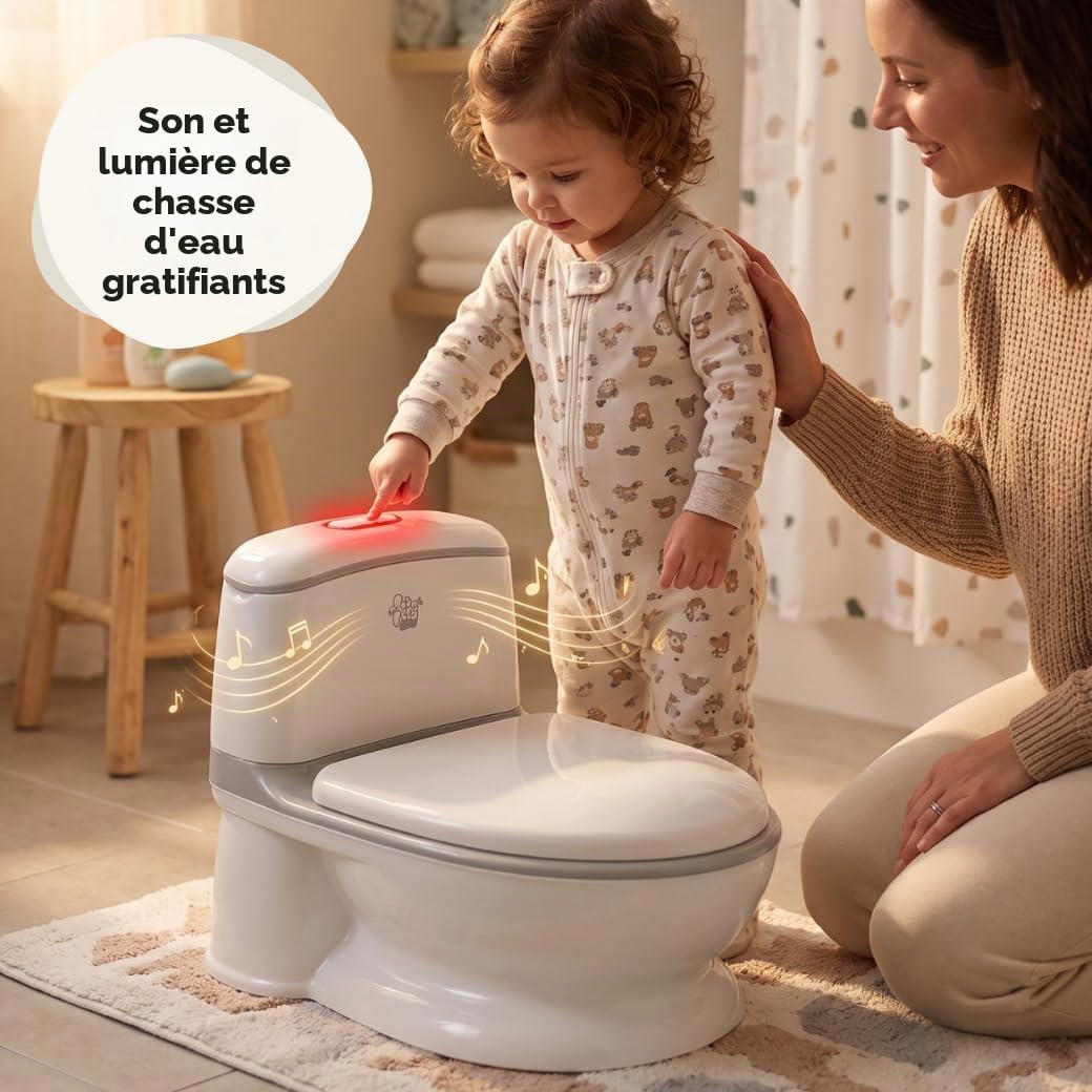 Pote Plus - Mon premier pot de toilette (gris) - Gagnant du prix Mère et bébé 2023 - Or pour le meilleur produit d'apprentissage de la propreté