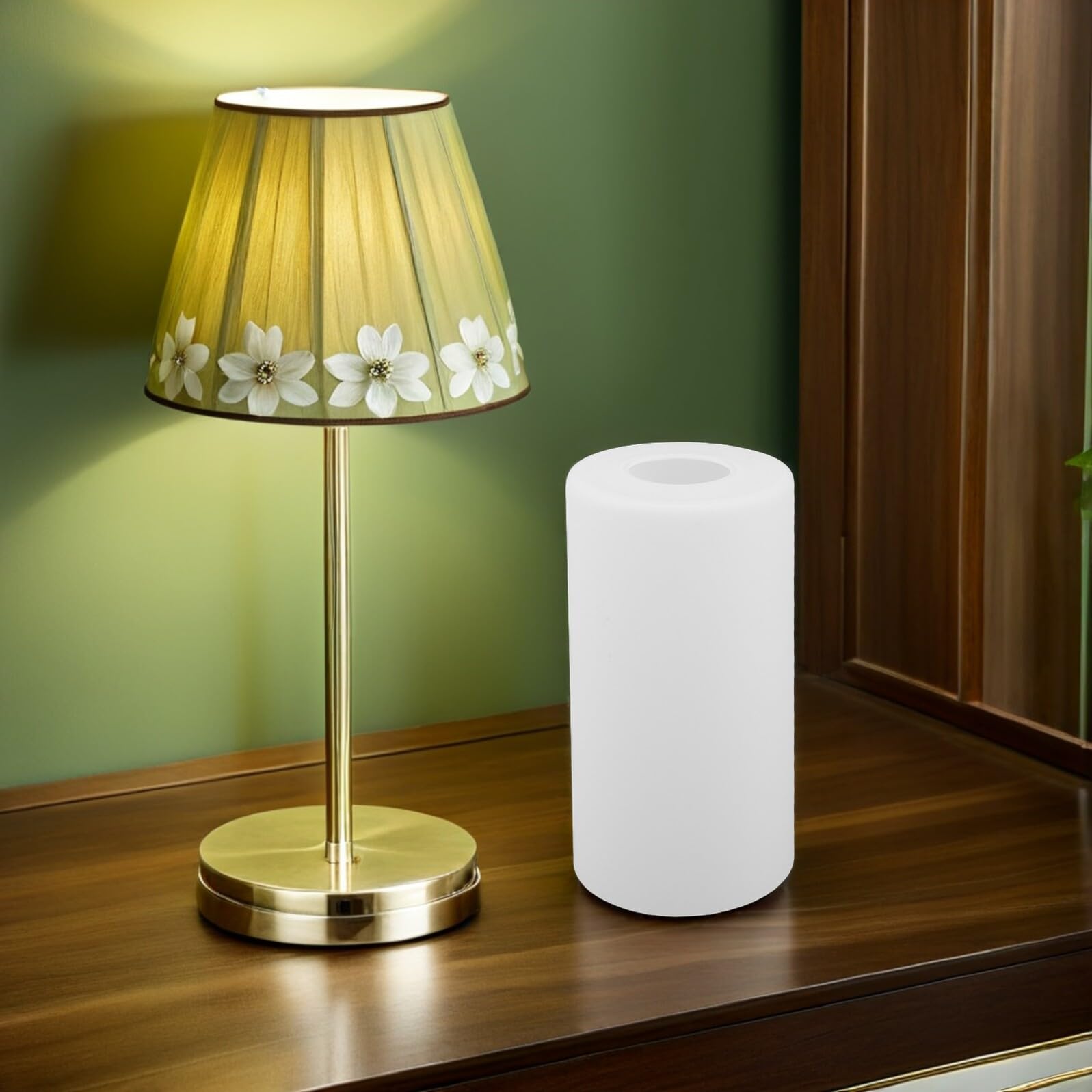 Pantalla Cilíndrica de Vidrio Esmerilado para Lámpara E27 Diámetro 100 MM X Altura 200 MM Cubierta de Repuesto Resistente al Calor para Lámparas de Mesa y Pie Iluminación