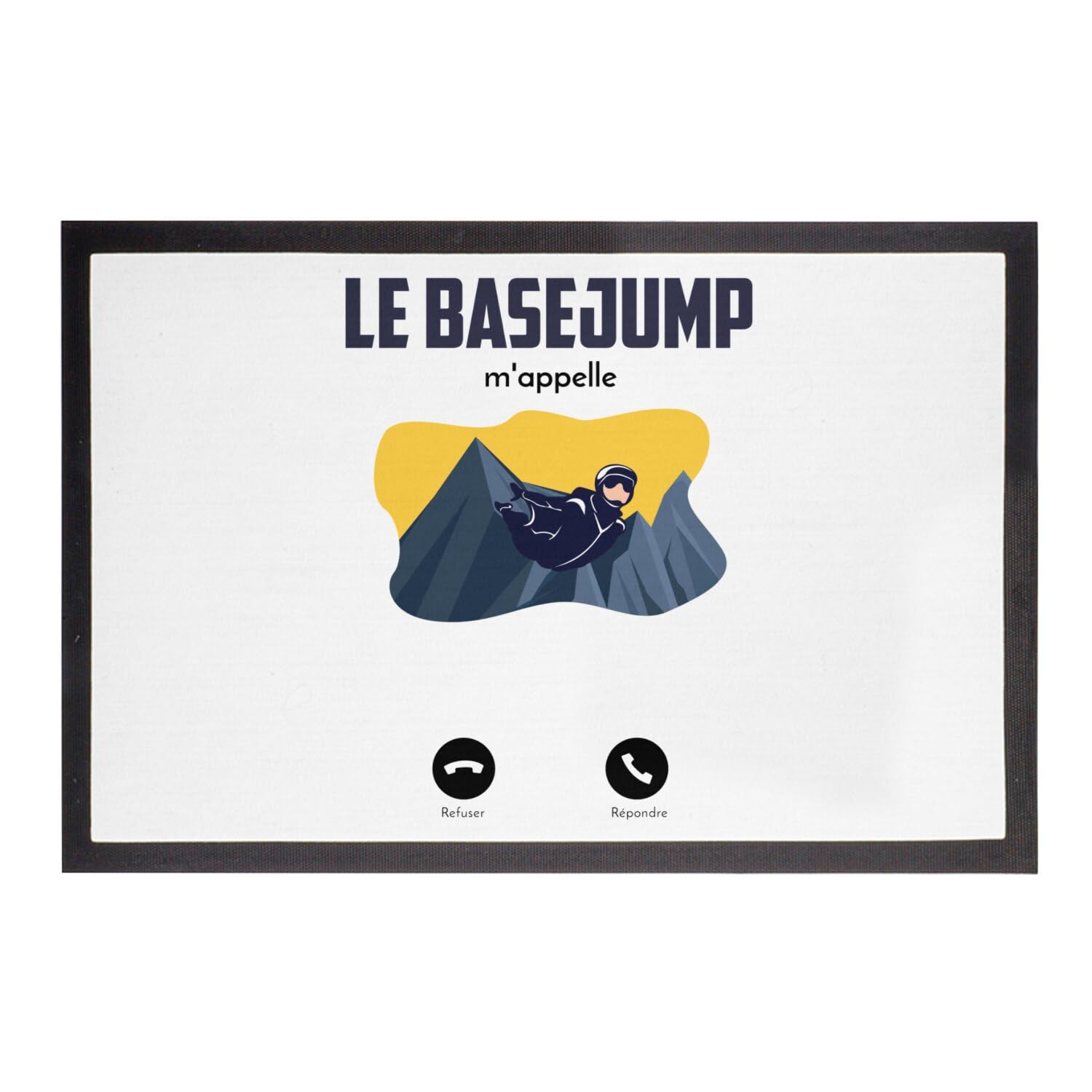 Paillasson Blanc 60x40cm Basejump Montagne tapis de sol sport extrême