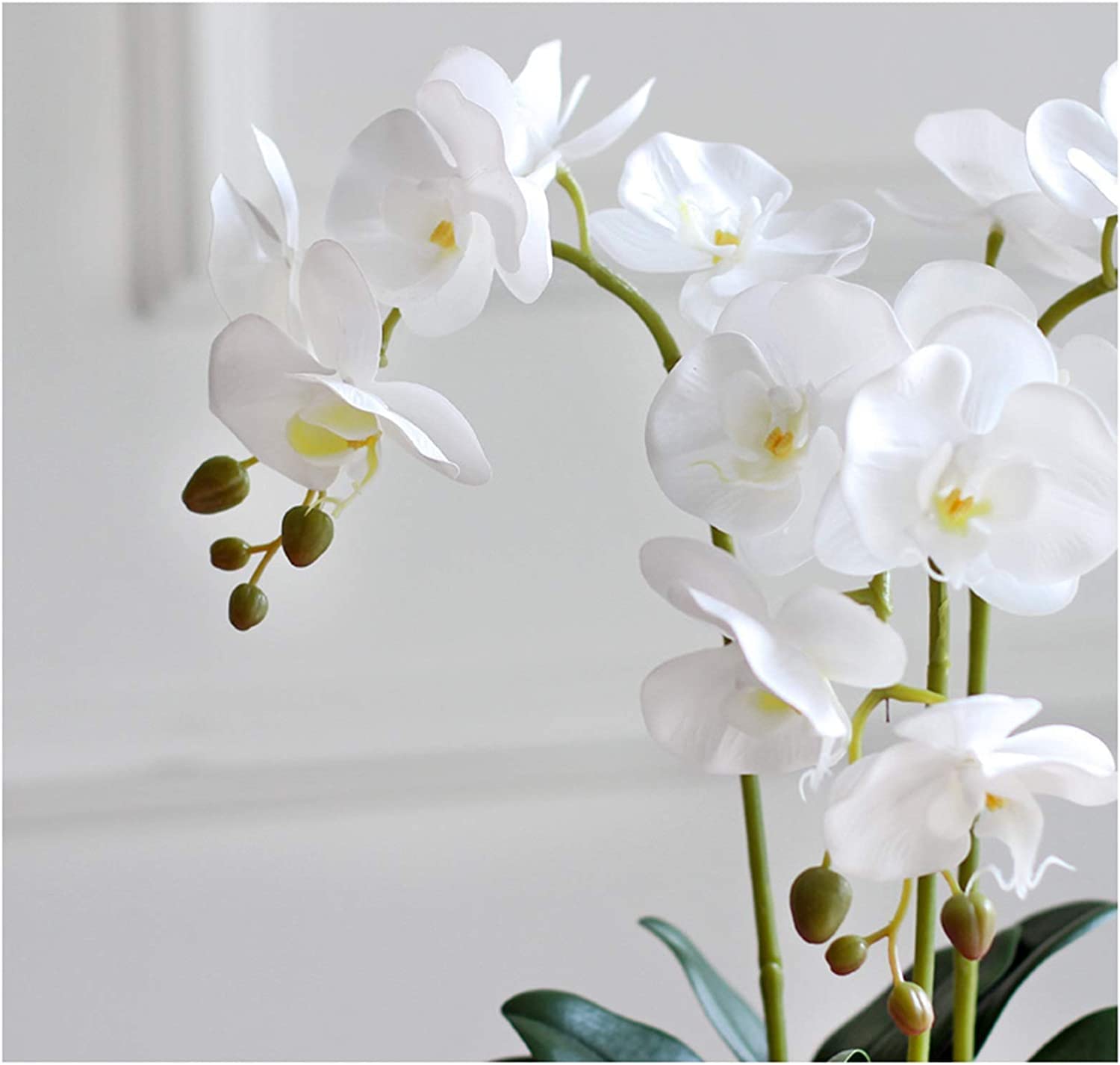 Fiori artificiali Fiori artificiali Vaso decorativo in porcellana Lattice di poliuretano Fiori artificiali Phalaenopsis Vaso per piante Bellissimo,