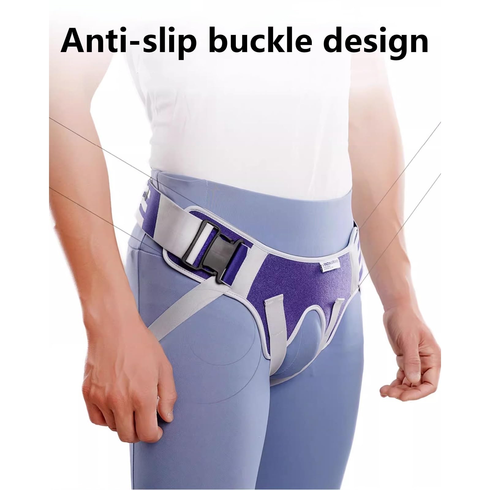 Mutanda Ernia Inguinale Uomo, Cinto Erniario, Cinto per Ernia Inguinale, Design con Fibbia, Facile da Indossare E da Togliere, Traspirante E Confortevole, Adatto per Uomini E Donne(Large)