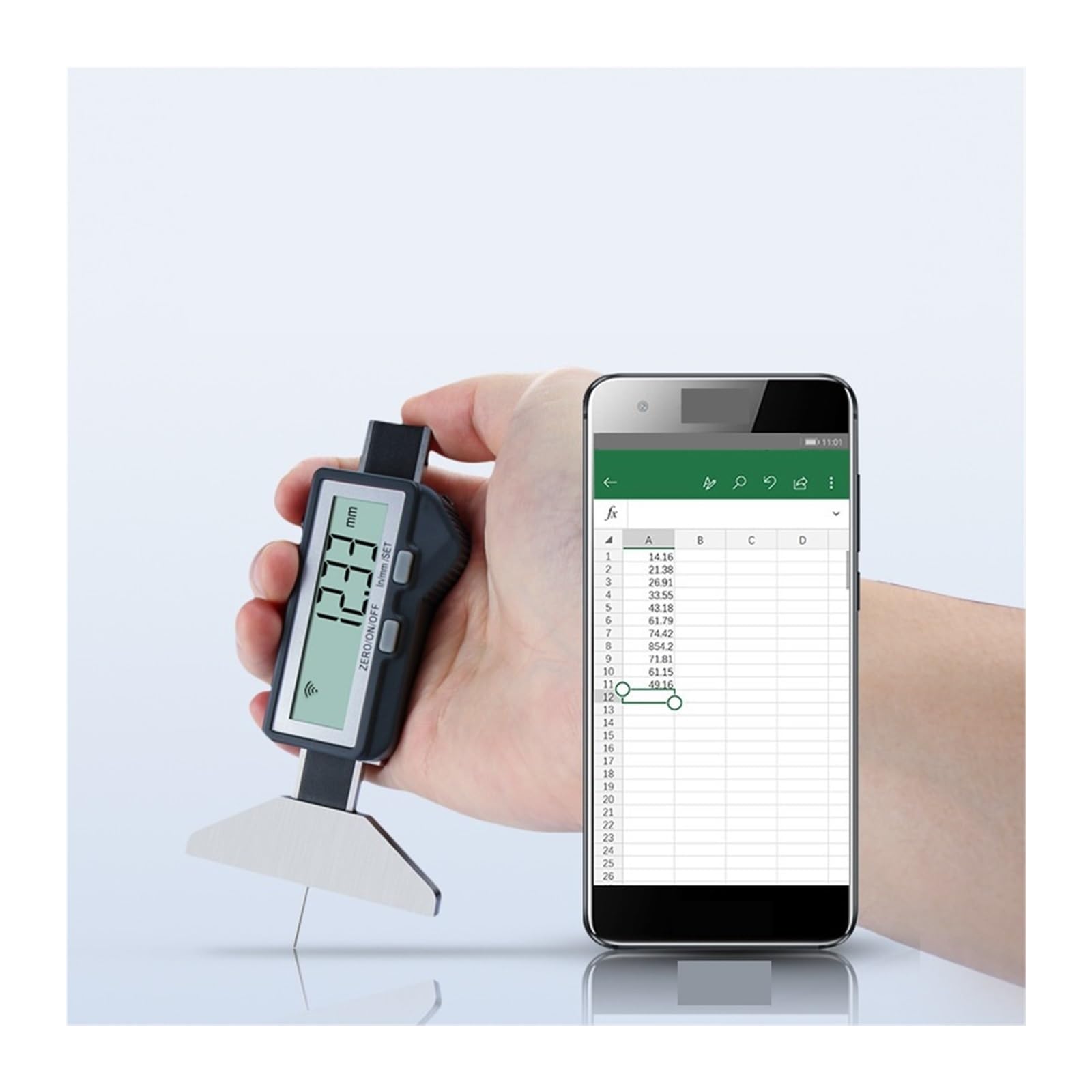Regla De Profundidad La Banda Rodadura Del Neumático Con Pantalla Digital Electrónica Bluetooth Integrada 0-25 Medición Orificio Pequeño Medidor MedicióN De PrecisióN(0-50mm without bluetooth)