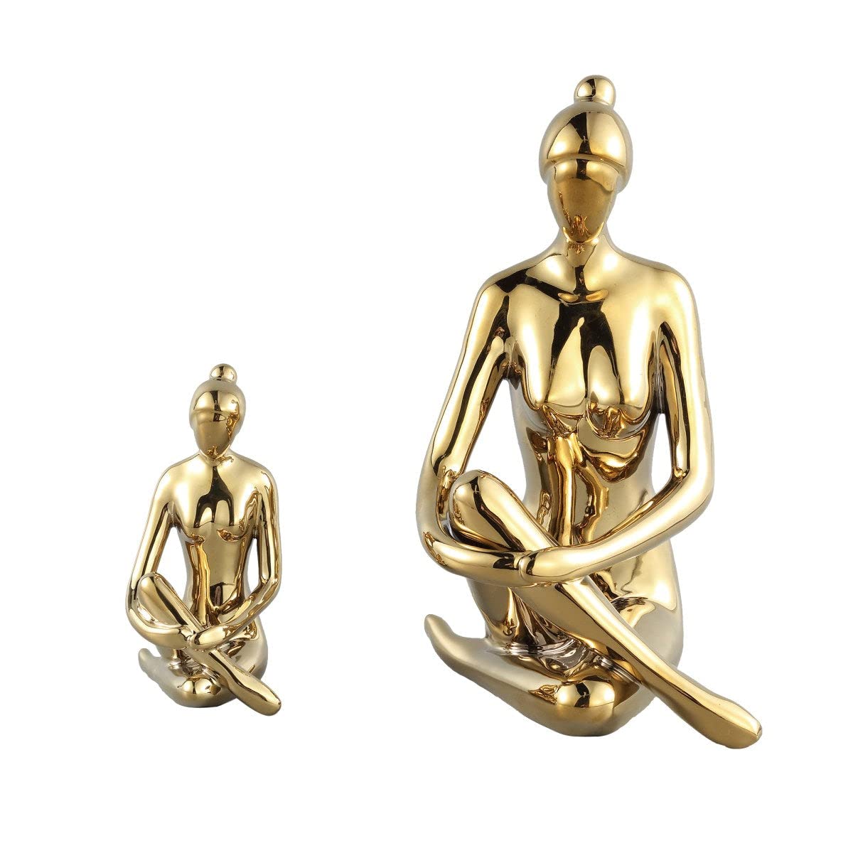 PTMD Madda Statua Decorativa - 13 x 16 x 30 cm - Ceramica - Oro