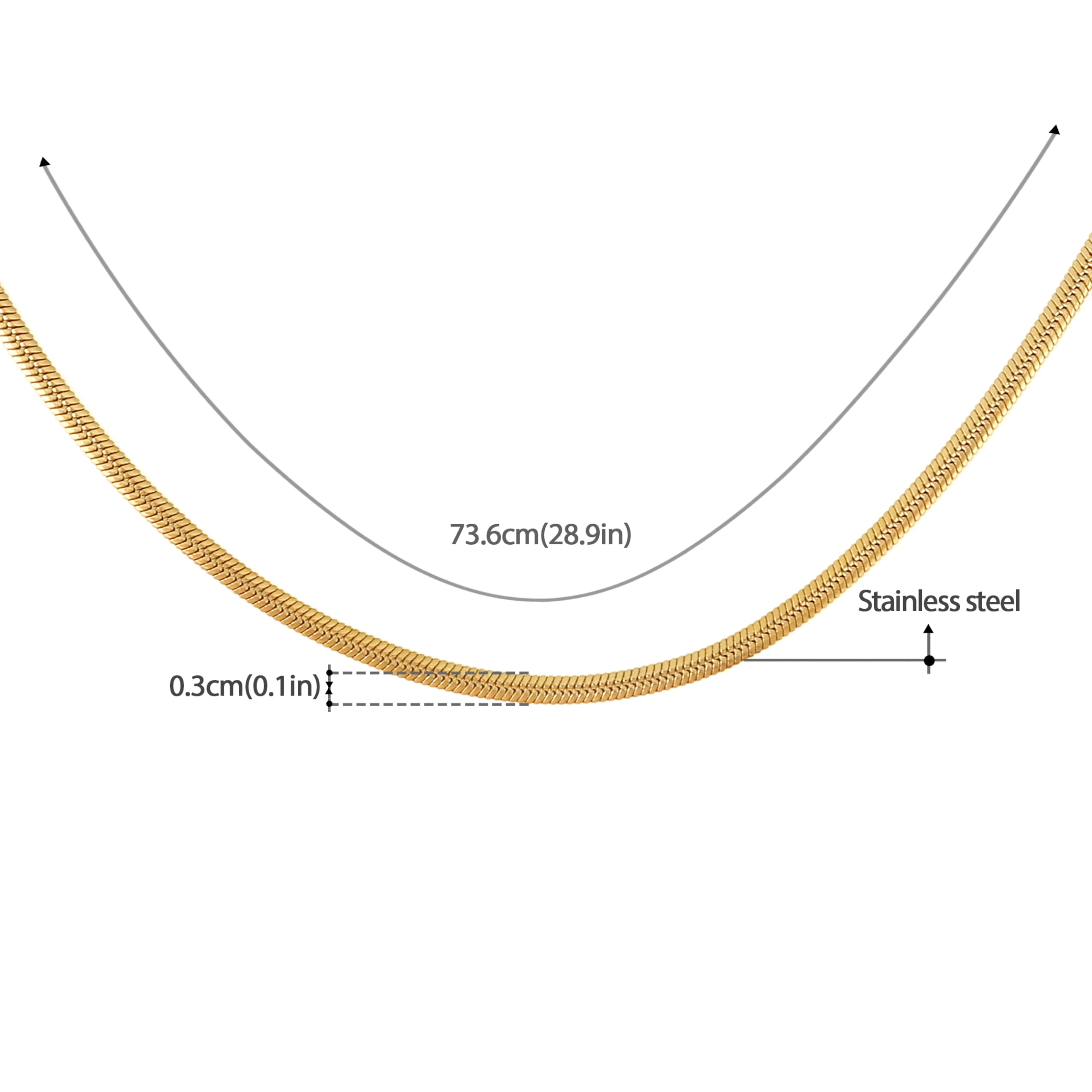 Made by Nami Brillenkette Damen & Herren Brillenband Schlangen Design Gold oder Silber 70cm