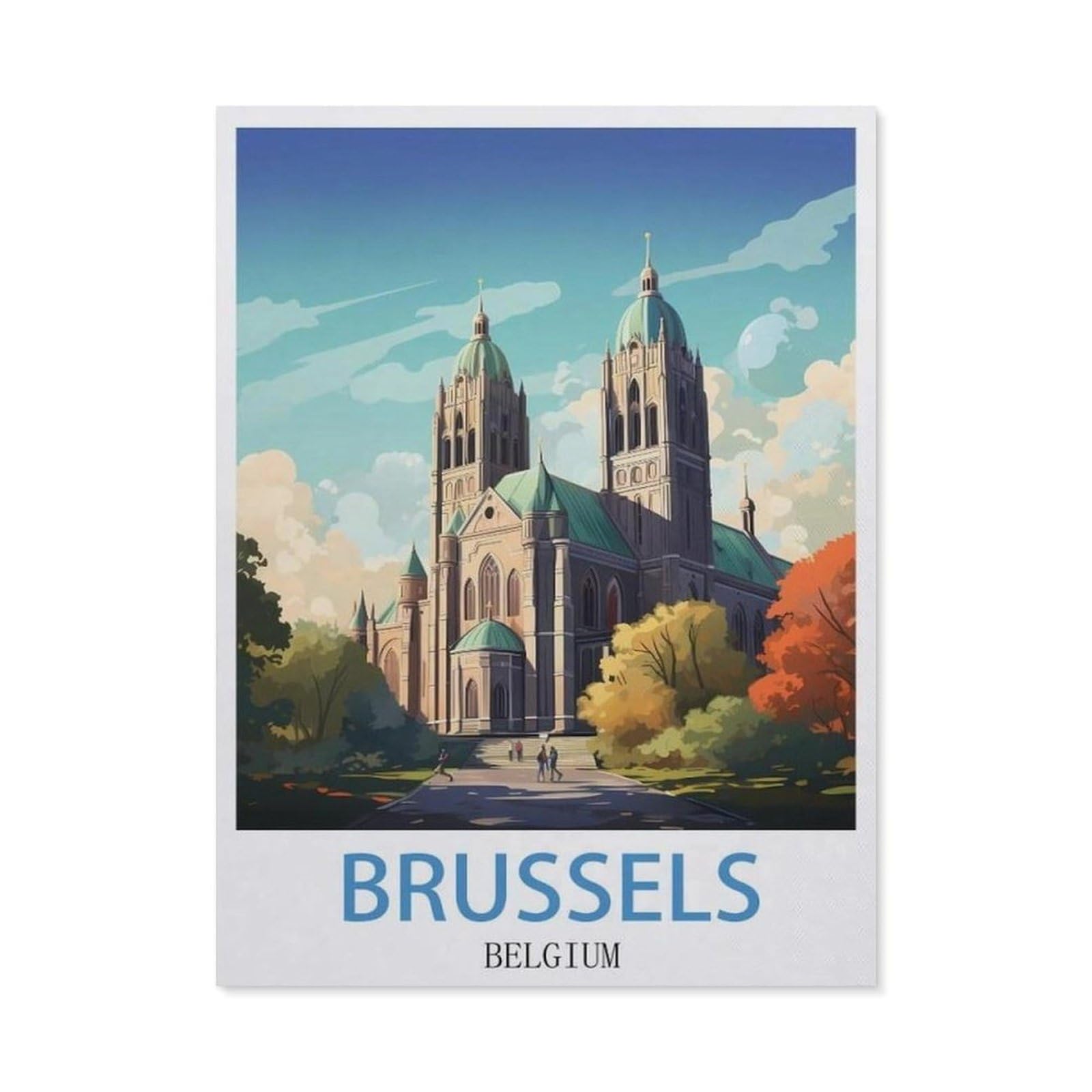 Metal Tin Sign，Brussels Belgium(30x40cm）