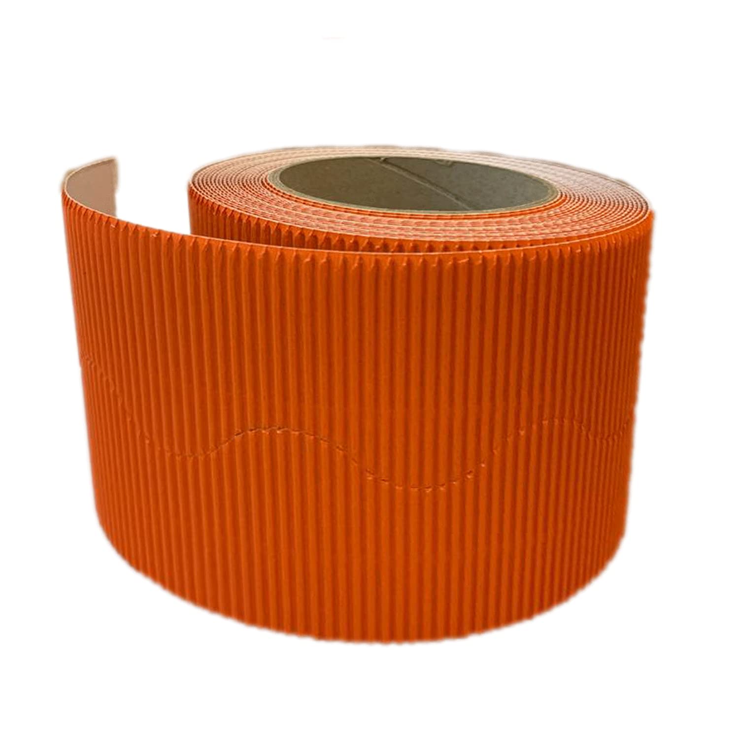3 Ace Crafts Size 57mm x 15m (Fire Orange) Corrugated Display Borders Roll for School Classroom Decorations, Bulletin Boards and Crown Making Crafts, Scalloped Edge Border Rolls Fade Resistant