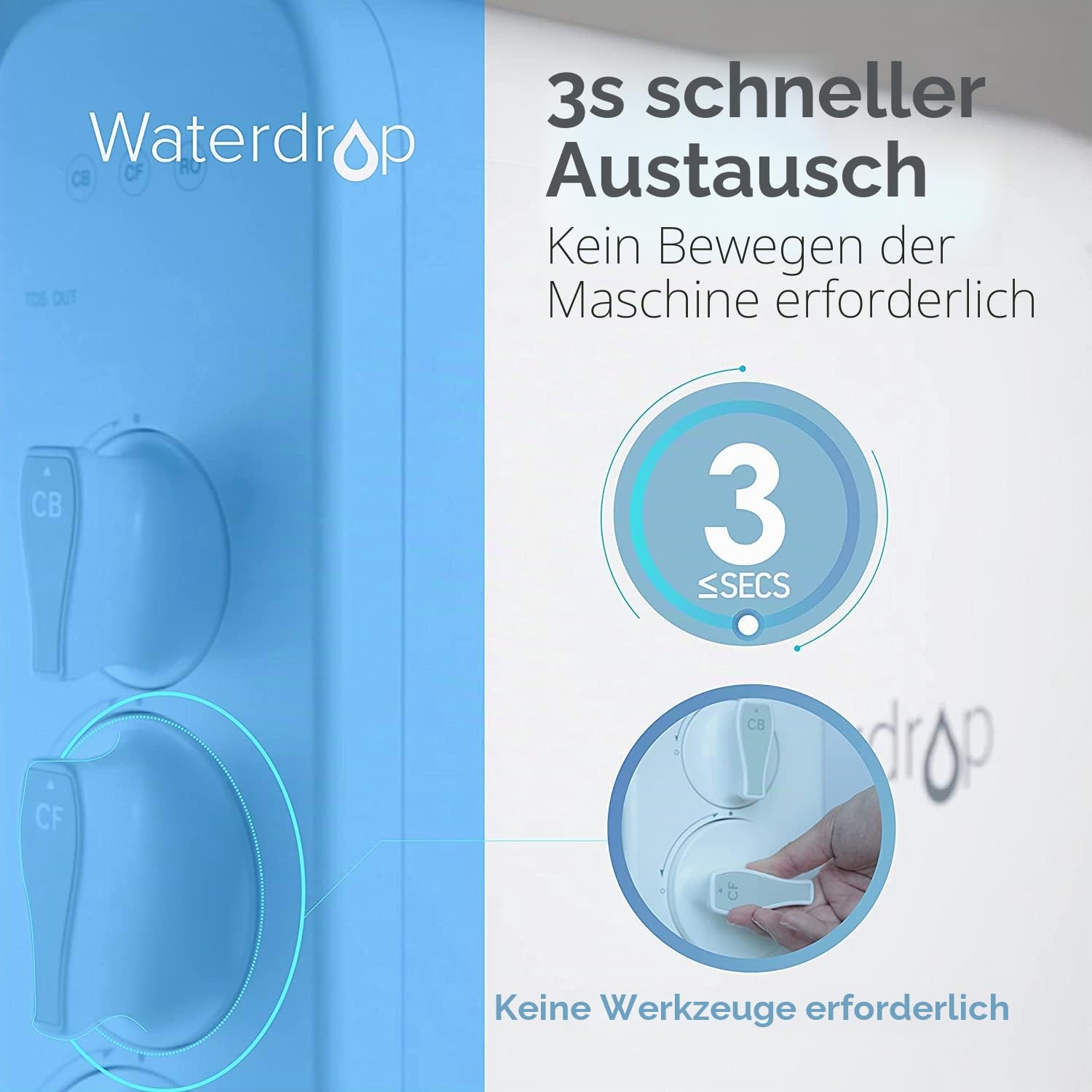 Waterdrop WD-G3-N1CF Filter, 6 Monate Lebensdauer, Ersatz für WD-G3-W Umkehrosmoseanlage