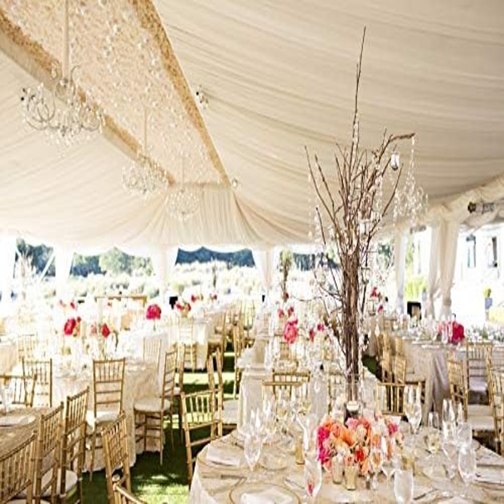 Megachest Wedding Voile Fabric 58 Inches Wide DIY Material (Snow White, 30 Meters Long)