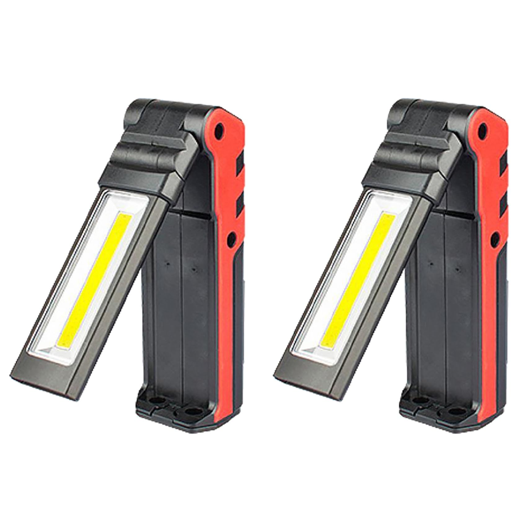 Vjsujehgy 2X Super Bright COB LED Working Light with Magnetic Base & Hook USB Rechargeable Dimmable Flashlight